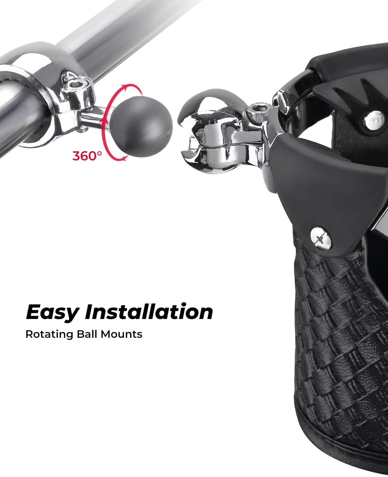 Photo of Motorcycle Handlebar Leather Cup Holders for Harley by Kemimoto - Premium for UTVs / Side by Sides