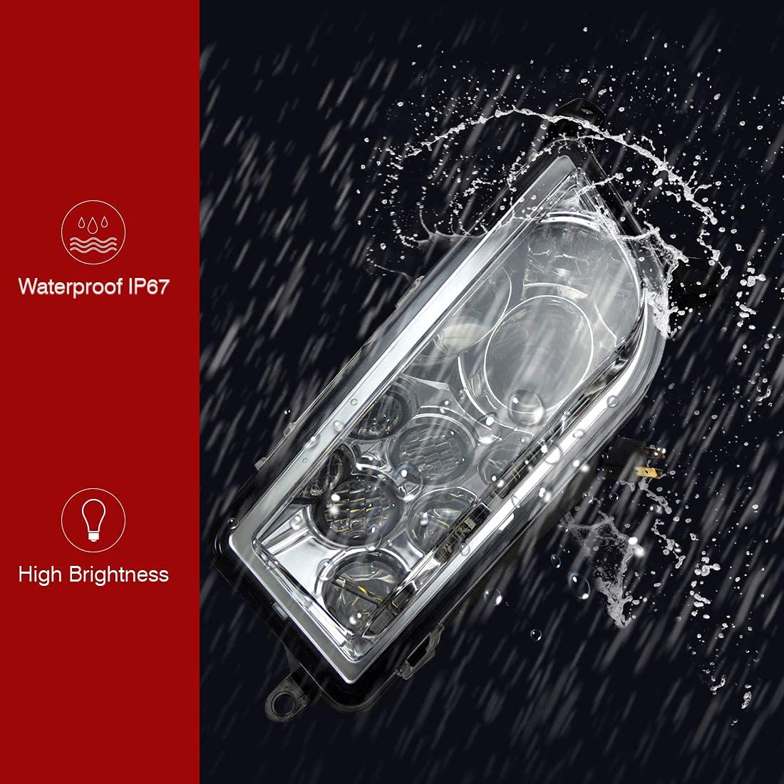Photo of LED Headlight 30W for Polaris RZR XP 1000/Turbo/S 900 2014-2023 by Kemimoto - Premium for UTVs / Side by Sides