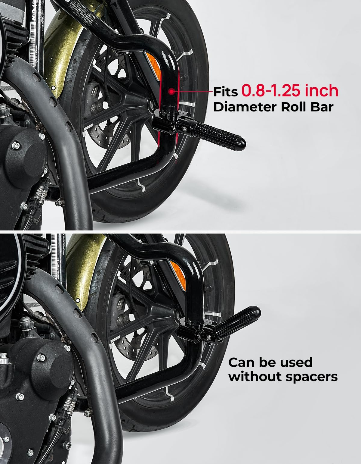 Photo of Universal Motorcycle Foldable Foot Pegs by Kemimoto - Premium for UTVs / Side by Sides