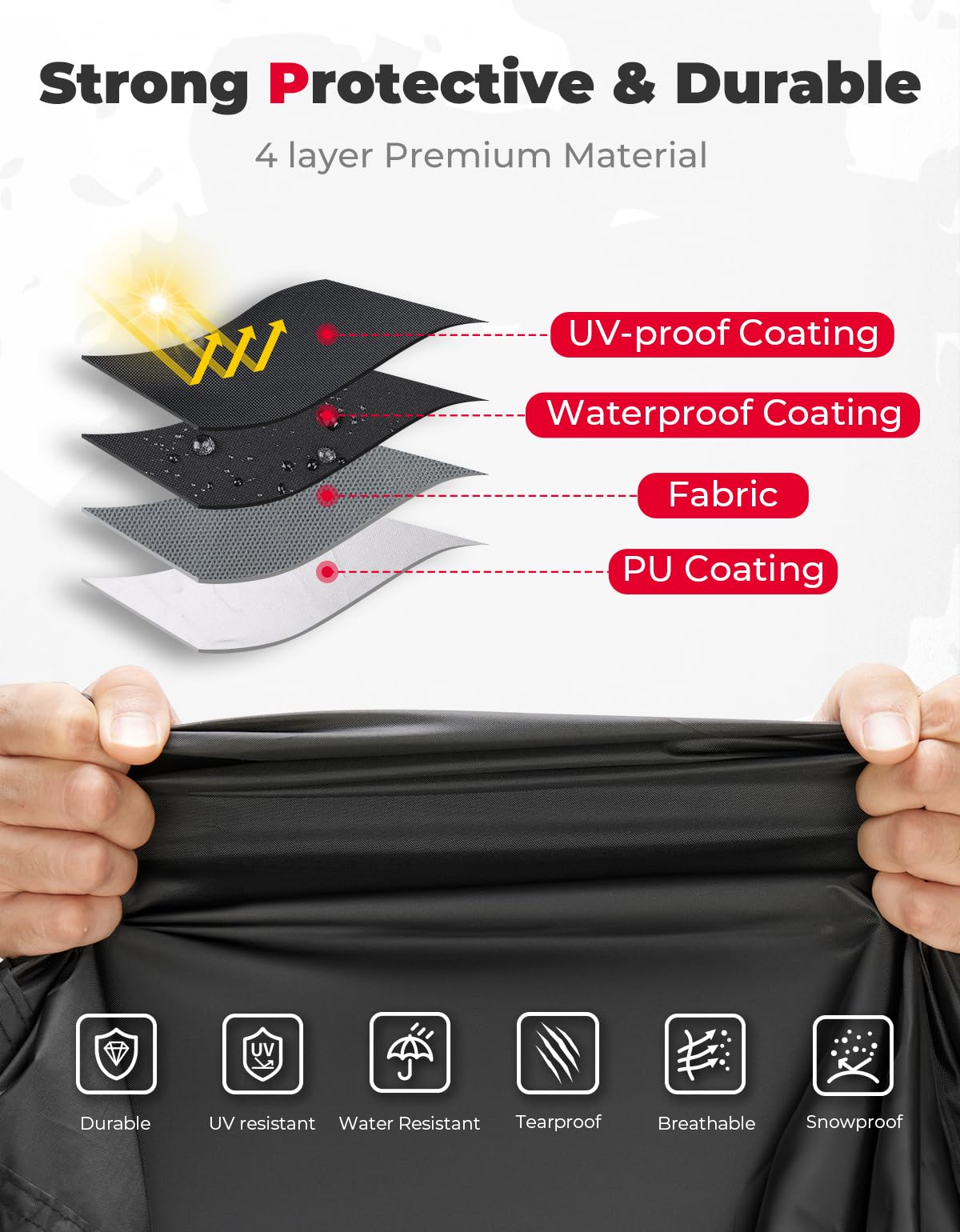 Photo of 4-Seater UTV Cover for RZR / Ranger / Defender / UForce / Mule by Kemimoto - Premium for UTVs / Side by Sides
