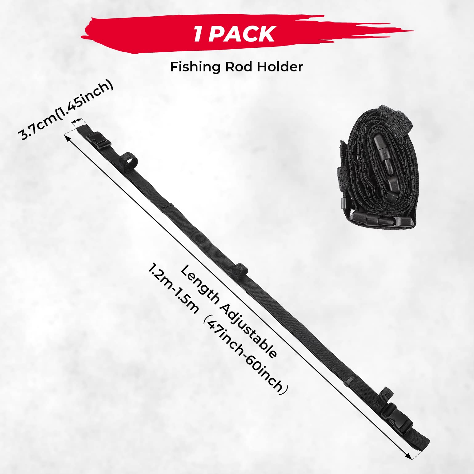 Photo of Universal Fishing Rod Holder Adjustable Length 47"-60" by Kemimoto - Premium for UTVs / Side by Sides