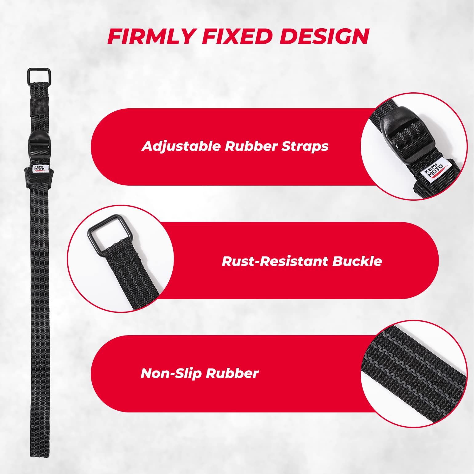 Photo of Shovel Holder Rubber Roof Rack Straps Fits 1.5"-3.5" Diameter Tools by Kemimoto - Premium for UTVs / Side by Sides