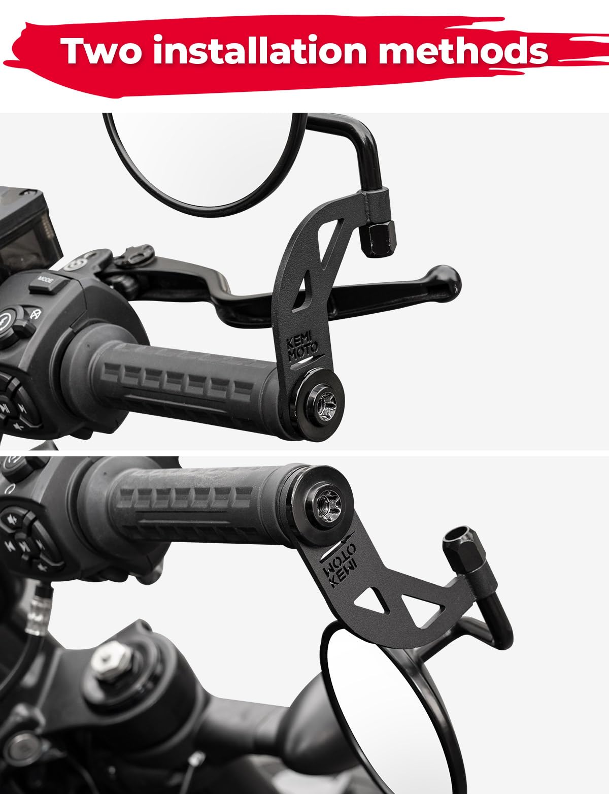 Photo of Motorcycle Rearview Mirrors Extenders Bracket for Sportster S RH1250 2021-2025 by Kemimoto - Premium for UTVs / Side by Sides