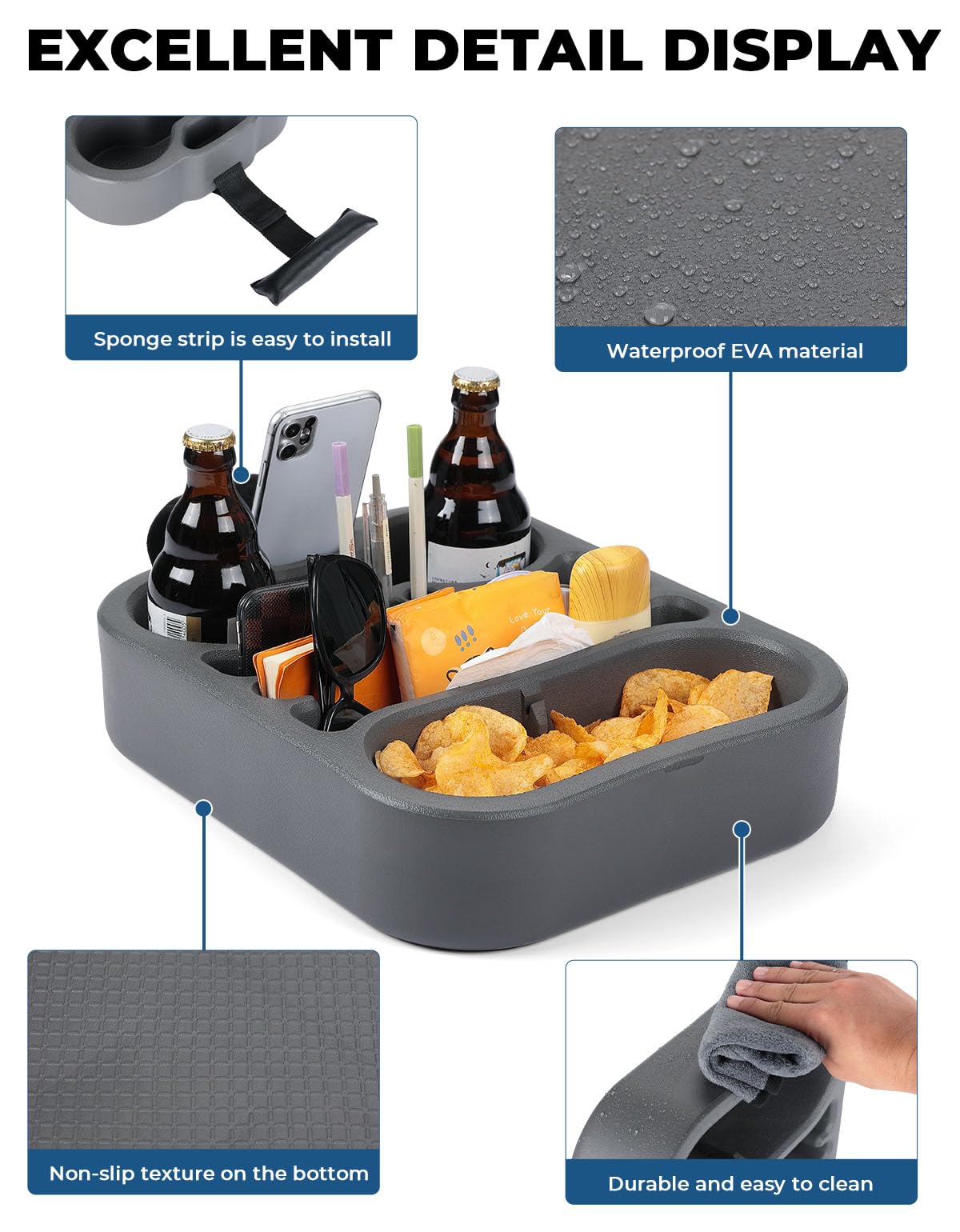 Photo of Kemimoto Floating Drink Holder, Cup Holder for for Sofa on Board or Car Seat by Kemimoto - Premium for UTVs / Side by Sides