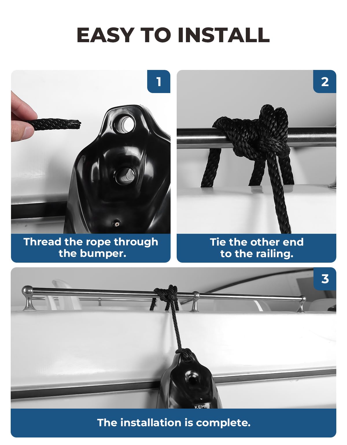 Photo of 2pcs Inflatable Boat Fenders Bumpers for 20-30ft Boat for Docking by Kemimoto - Premium for UTVs / Side by Sides