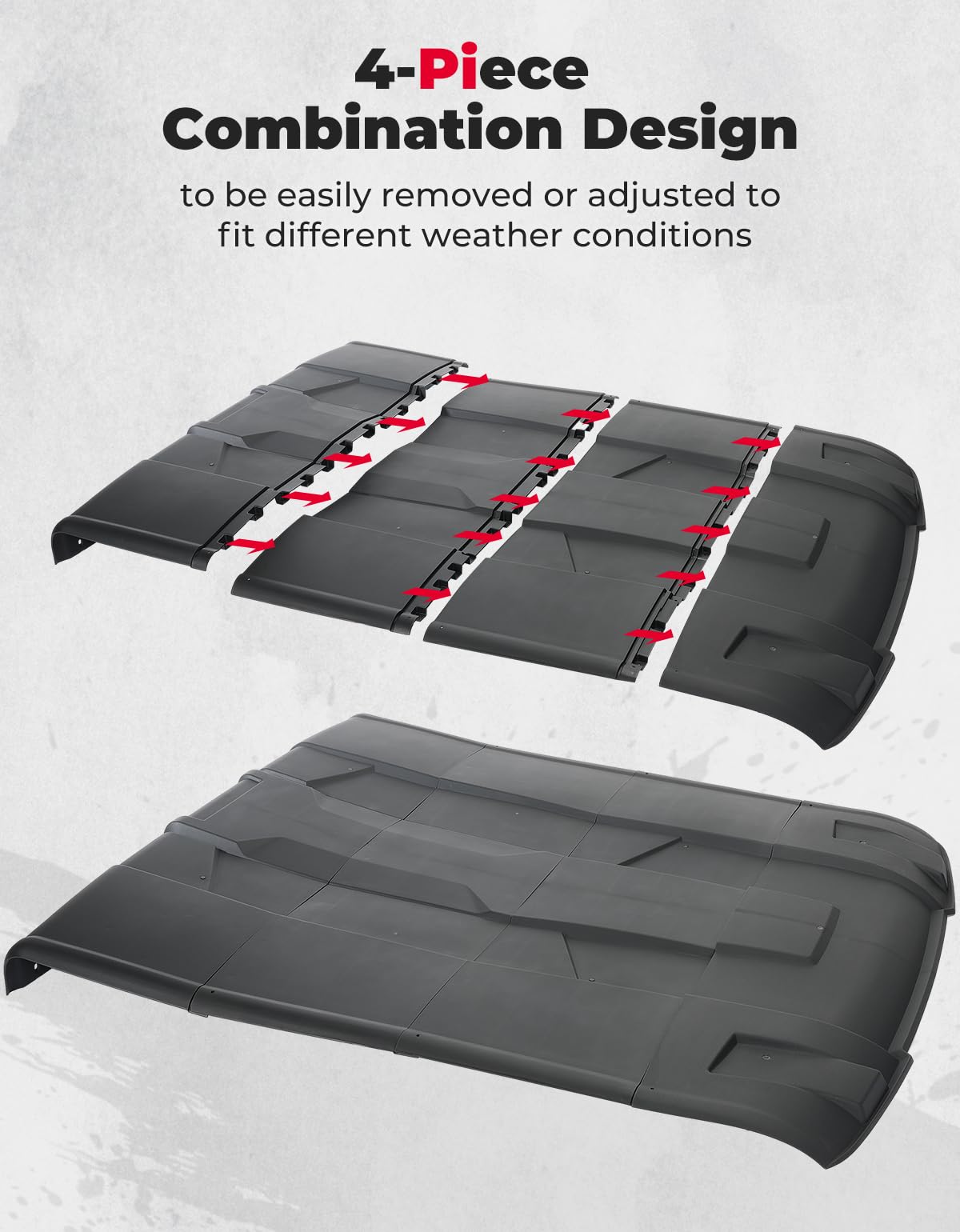 Photo of Roof Top Hard for Polaris Ranger XP 1000 CREW 2017-2025 by Kemimoto - Premium for UTVs / Side by Sides
