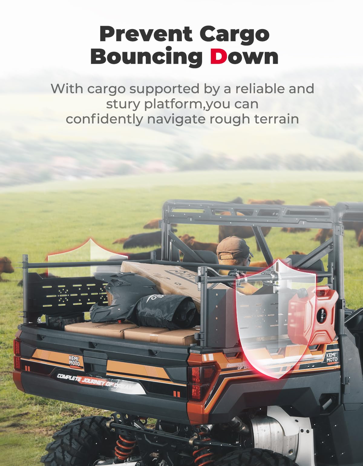 Photo of Kemimoto Heavy Duty Rear Cargo Rack for Polaris Ranger 1000/XP 1000/XP 900/XP 570 by Kemimoto - Premium for UTVs / Side by Sides
