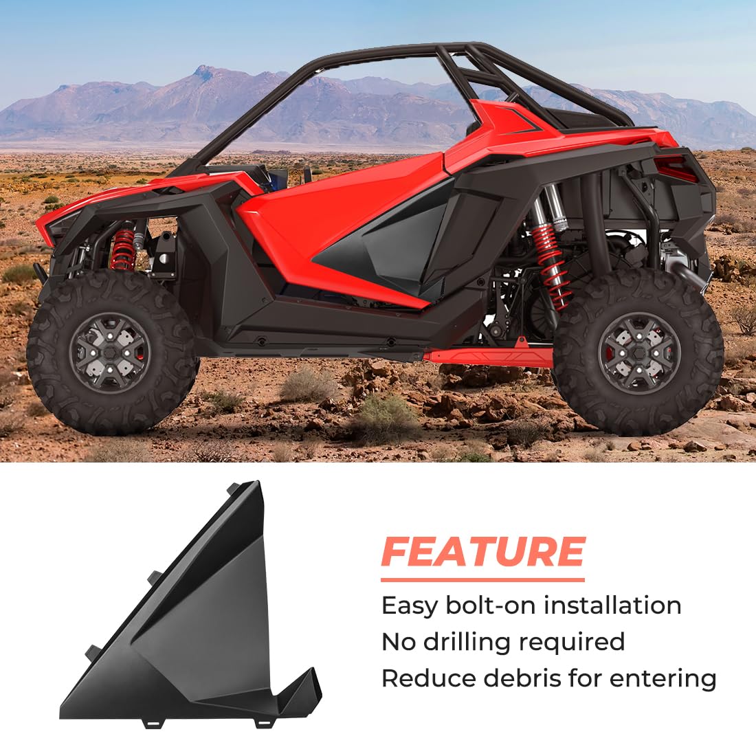 Photo of UTV Lower Half Doors Panels for RZR PRO XP/R/Turbo R 2020-2024 by Kemimoto - Premium for UTVs / Side by Sides