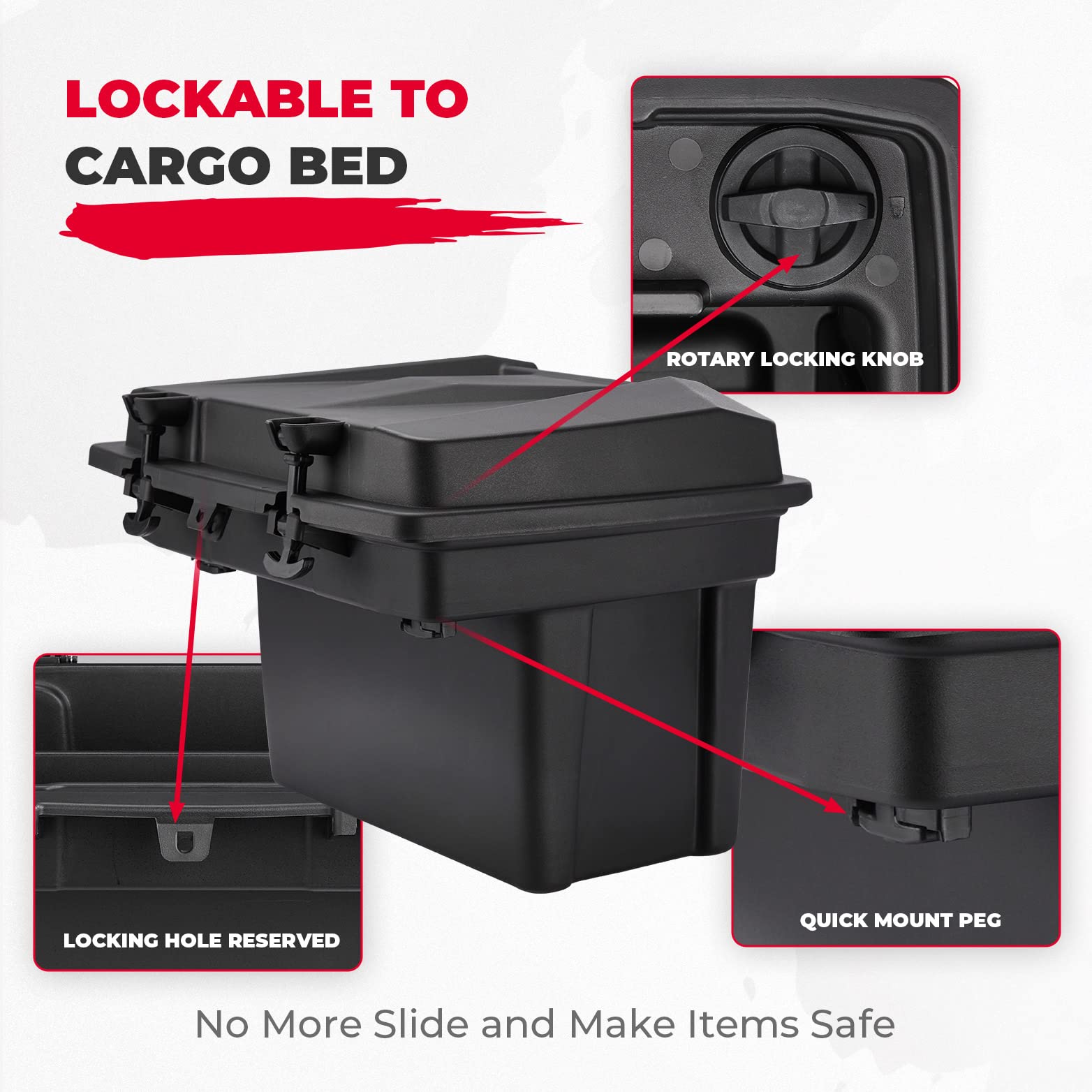 Photo of Removable 20L Cargo Storage Box for Can Am Defender HD5|7|8|9|10 by Kemimoto - Premium for UTVs / Side by Sides