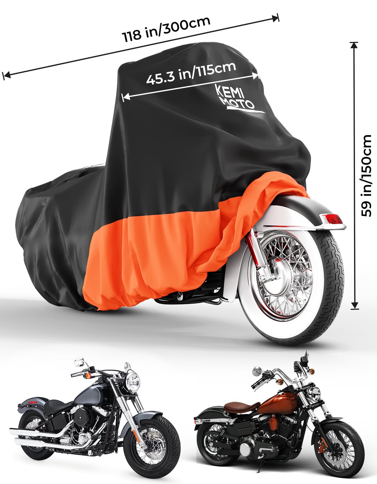 Photo of Motorcycle Cover for Softail Dyna Models by Kemimoto - Premium for UTVs / Side by Sides