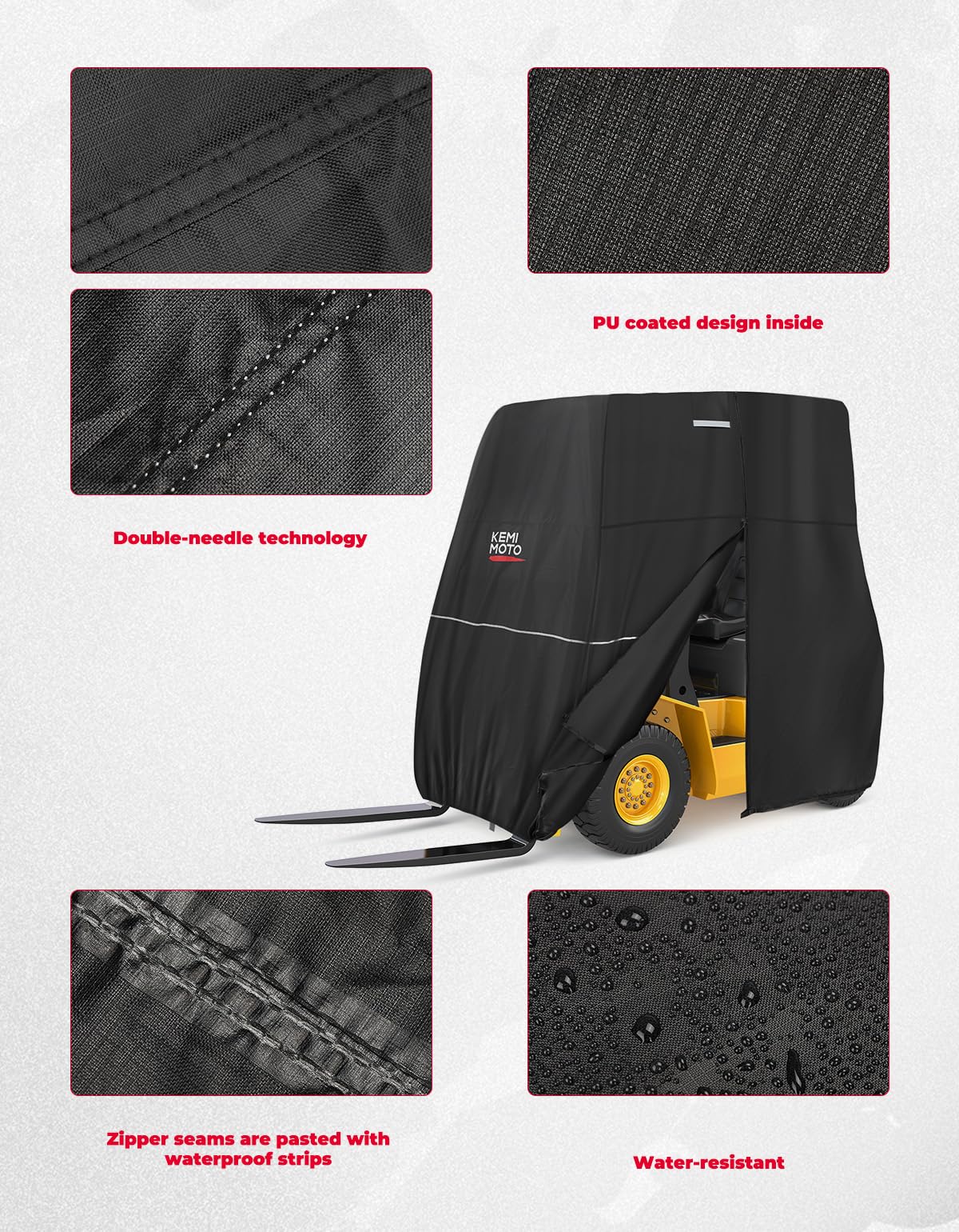 Photo of Kemimoto Forklift Storage Cover Side Zippered Hatch Heavy Duty 420D Oxford by Kemimoto - Premium for UTVs / Side by Sides