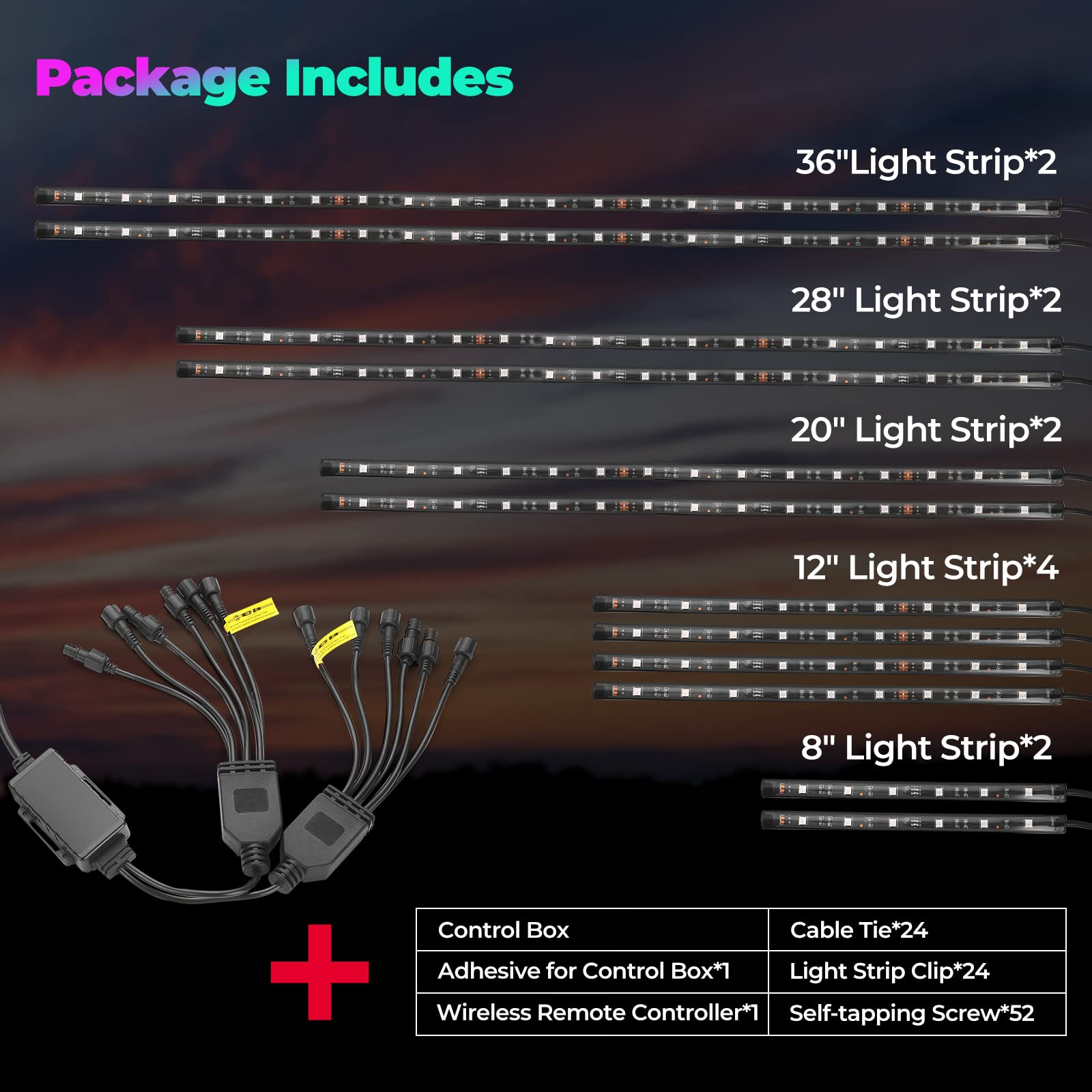 Photo of Golf Cart Million Colors Underglow LED Light Kit 12V 12PCS by Kemimoto - Premium for UTVs / Side by Sides