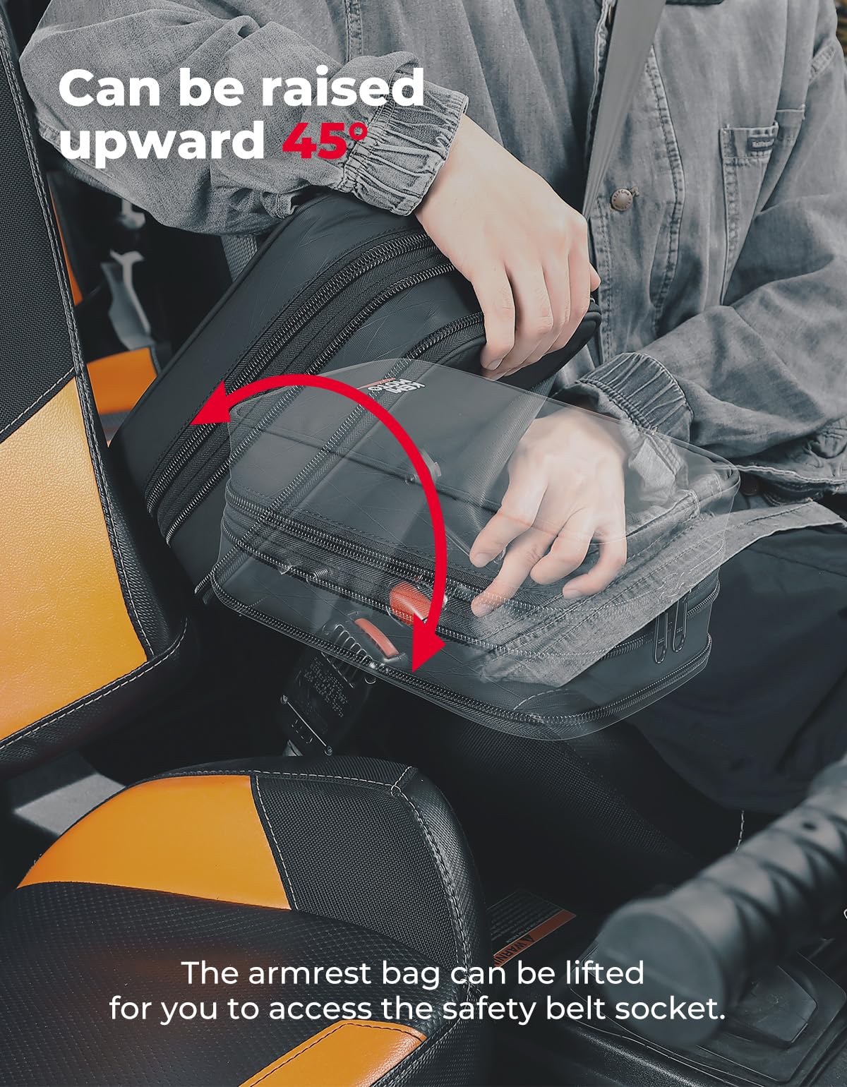 Photo of UTV Armrest Safe Storage Bag for Polaris RZR 900 S 1000 XP Turbo Trail by Kemimoto - Premium for UTVs / Side by Sides