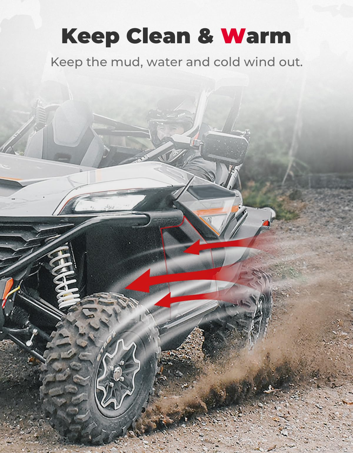 Photo of Plastic Lower Doors Inserts for CFMOTO ZForce 950 by Kemimoto - Premium for UTVs / Side by Sides
