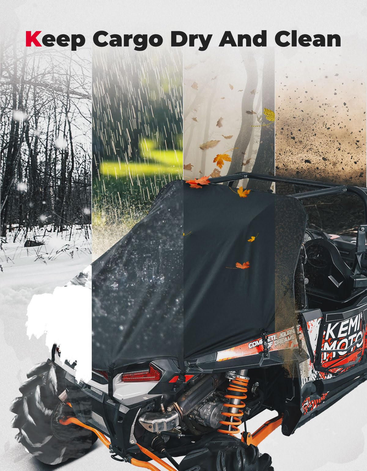 Photo of UTV Cargo Bed Cover for RZR XP 1000 / Turbo 2014-2023 by Kemimoto - Premium for UTVs / Side by Sides