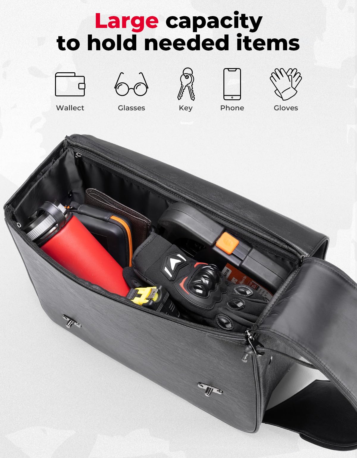 Photo of Leather Saddlebags for Sportster Softail Dyna (1 Pair) by Kemimoto - Premium for UTVs / Side by Sides