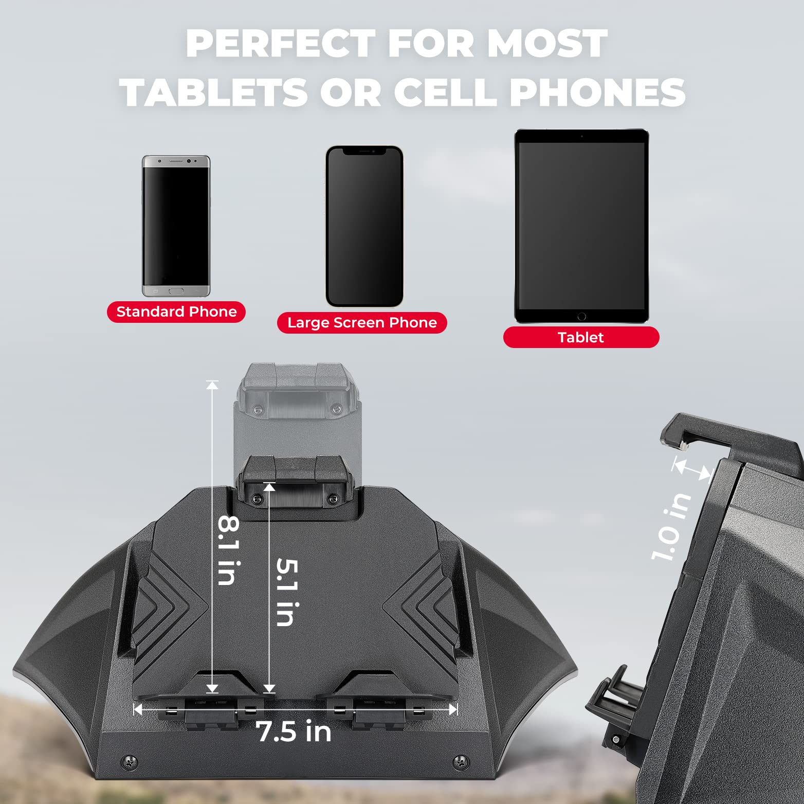 Photo of Tablet Holder for CFMOTO ZForce 950 HO Sport / HO EX / Sport by Kemimoto - Premium for UTVs / Side by Sides