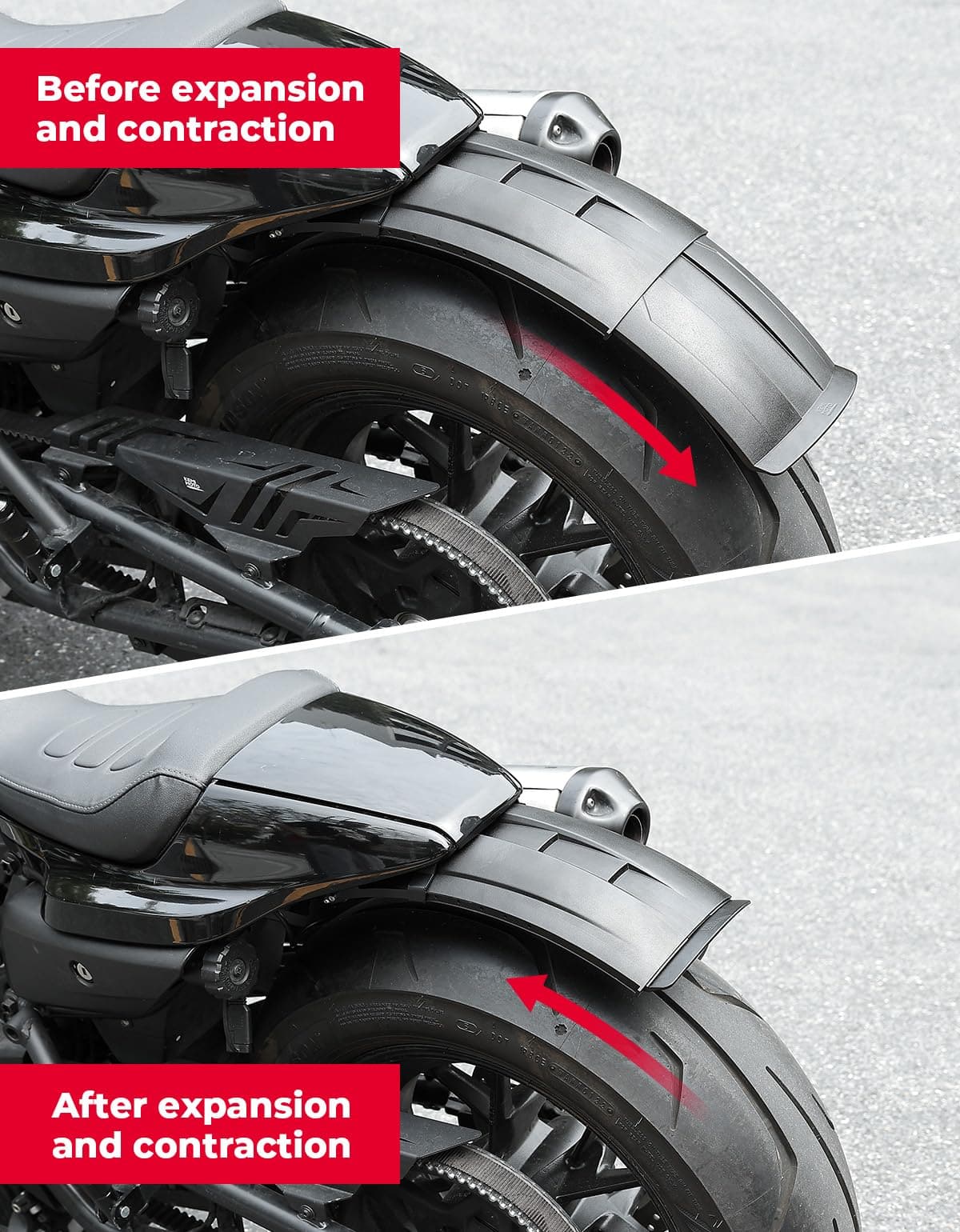 Photo of Rear Fender Scalable Concealed for Sportster S RH1250 2021-2025 by Kemimoto - Premium for UTVs / Side by Sides