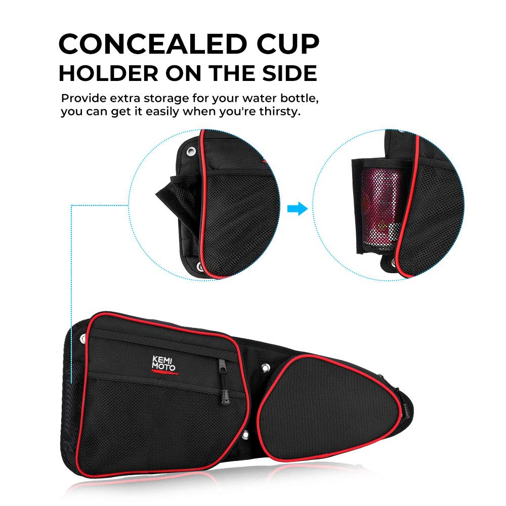 Photo of Kemimoto Front Side Door Bags with Knee Pad for Polaris RZR XP 1000 by Kemimoto - Premium for UTVs / Side by Sides