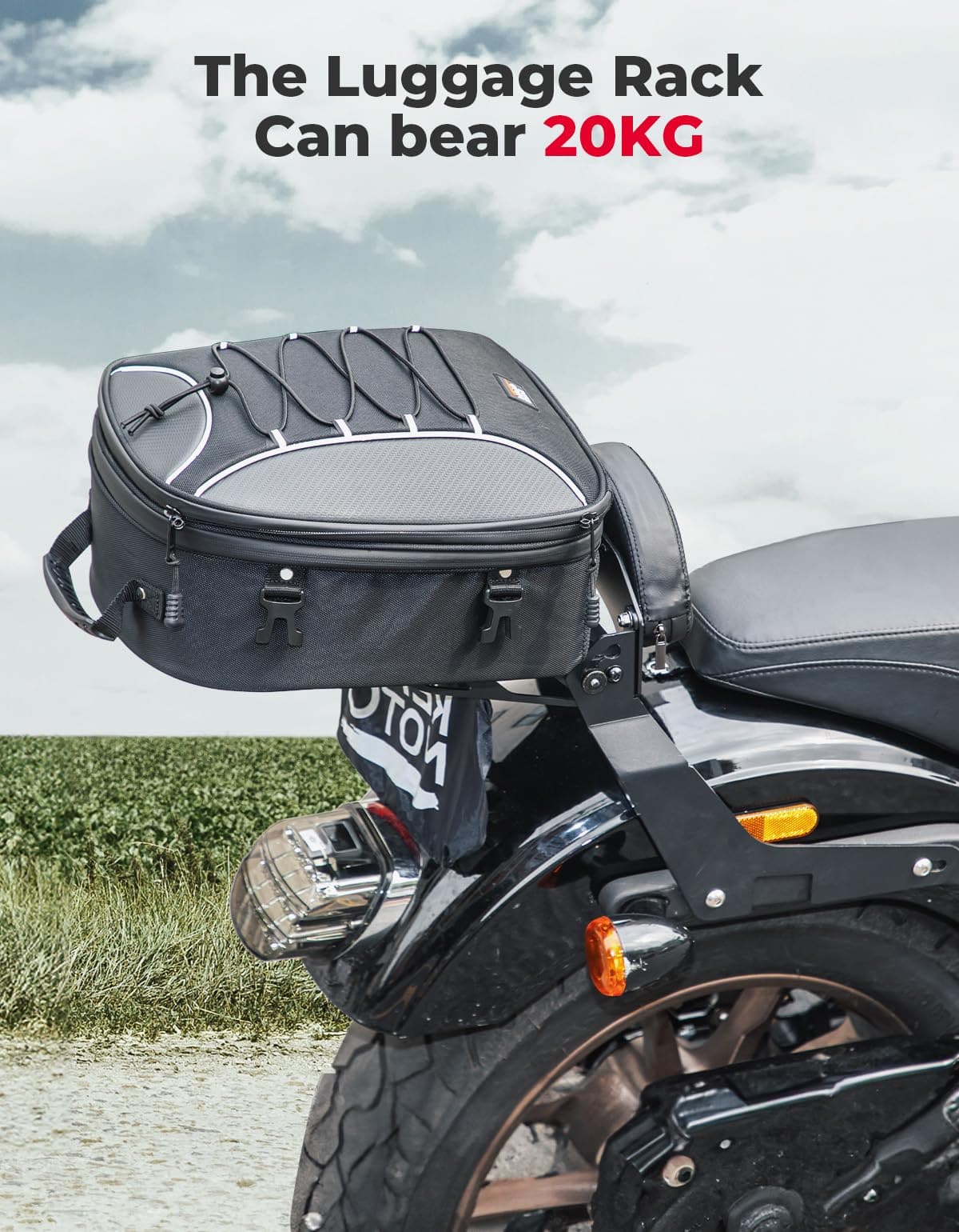 Photo of Passenger Backrest Sissy Bar with Luggage Rack and Docking Hardware Kits by Kemimoto - Premium for UTVs / Side by Sides