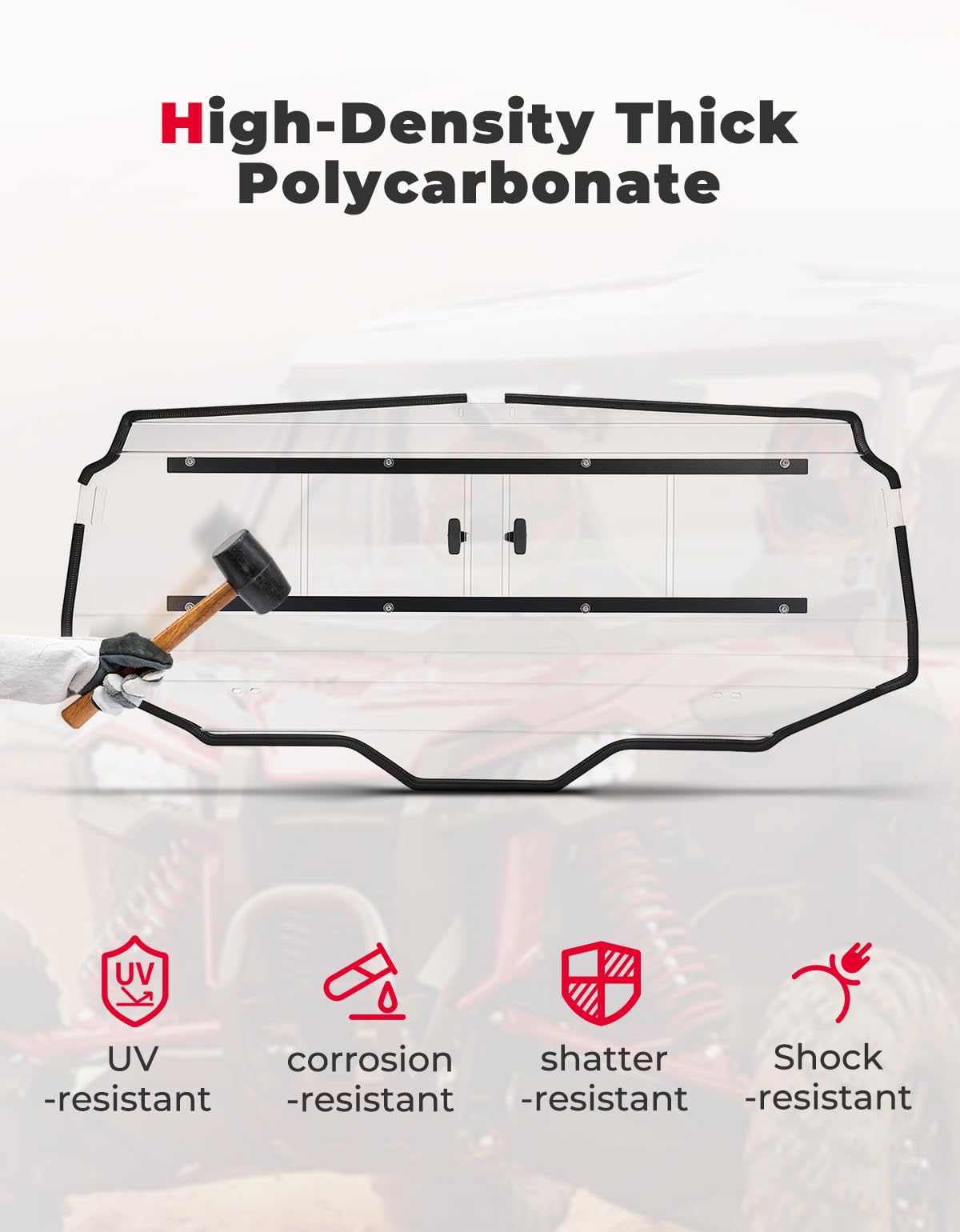 Photo of UTV Rear Windshield Sliding Vented Back Window for Talon 1000X-4 by Kemimoto - Premium for UTVs / Side by Sides