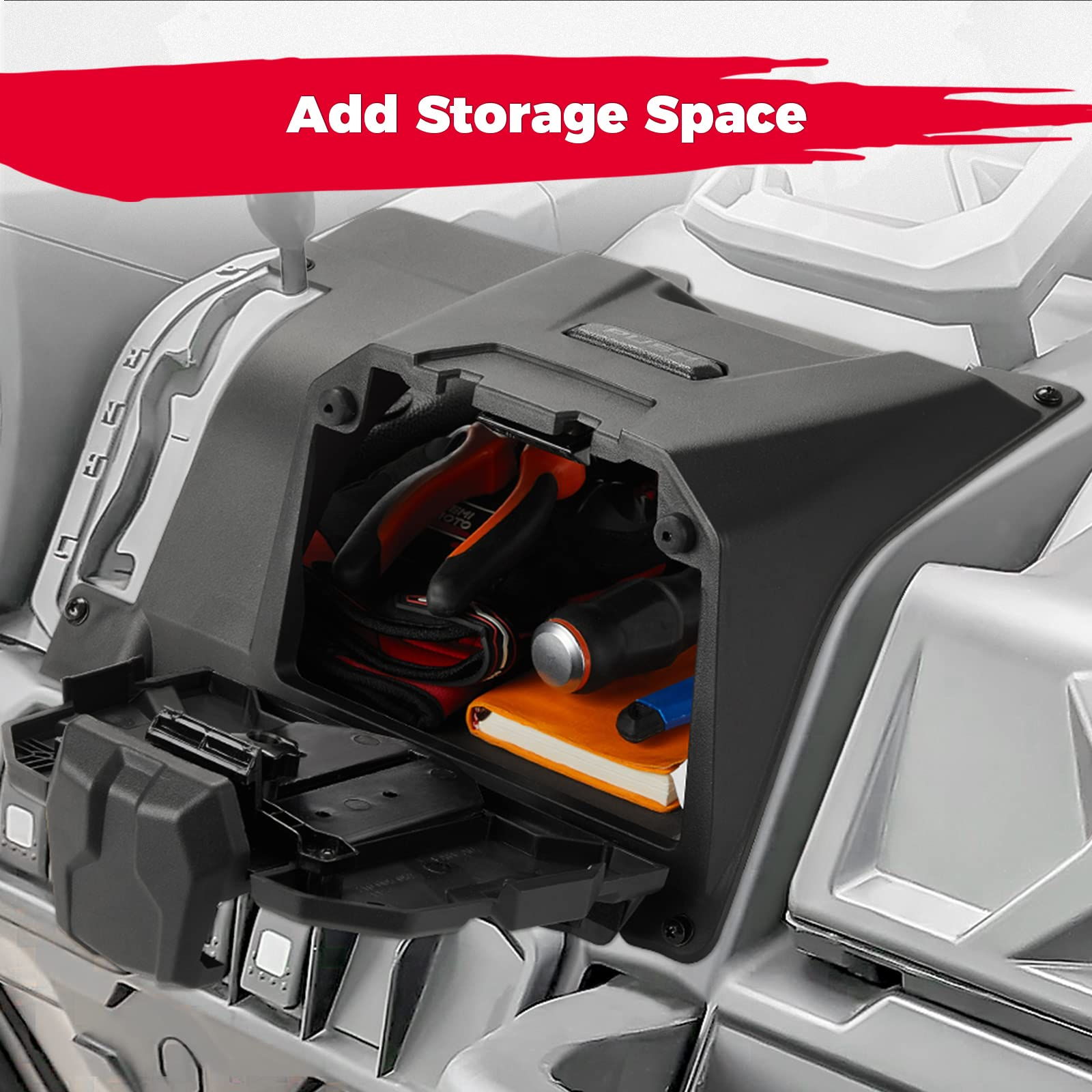 Photo of 14L Storage Box & Tablet Holder For Can am Defender by Kemimoto - Premium for UTVs / Side by Sides