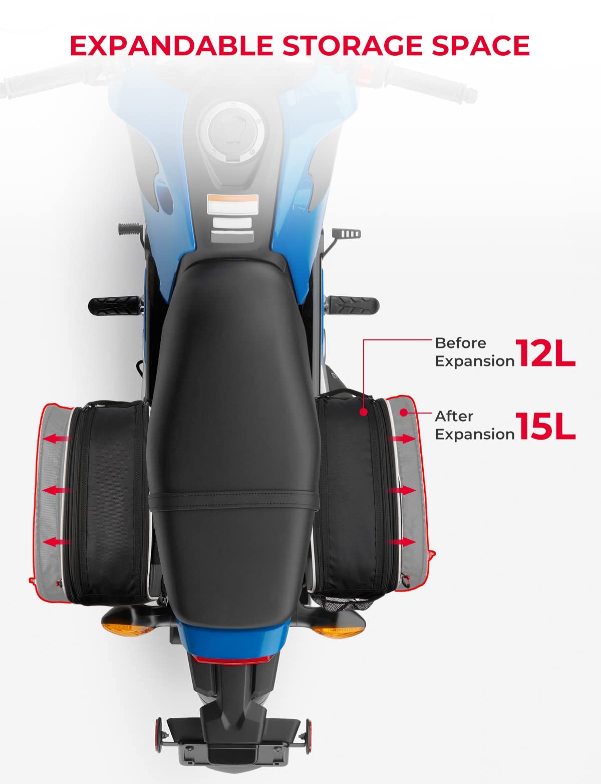 Photo of Saddlebags Waterproof 30L (15L*2) for Grom by Kemimoto - Premium for UTVs / Side by Sides