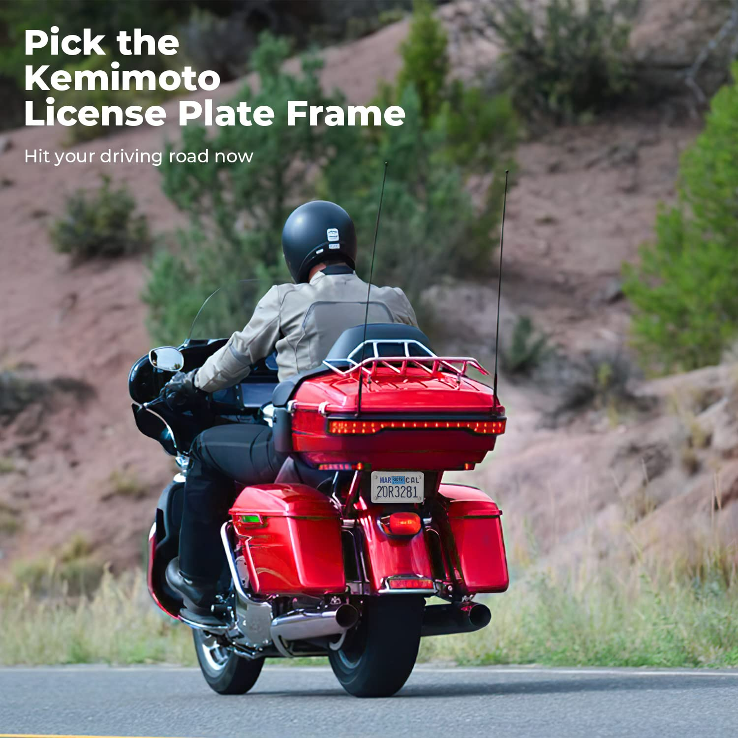 Photo of License Plate Brackets Fit For Harley by Kemimoto - Premium for UTVs / Side by Sides