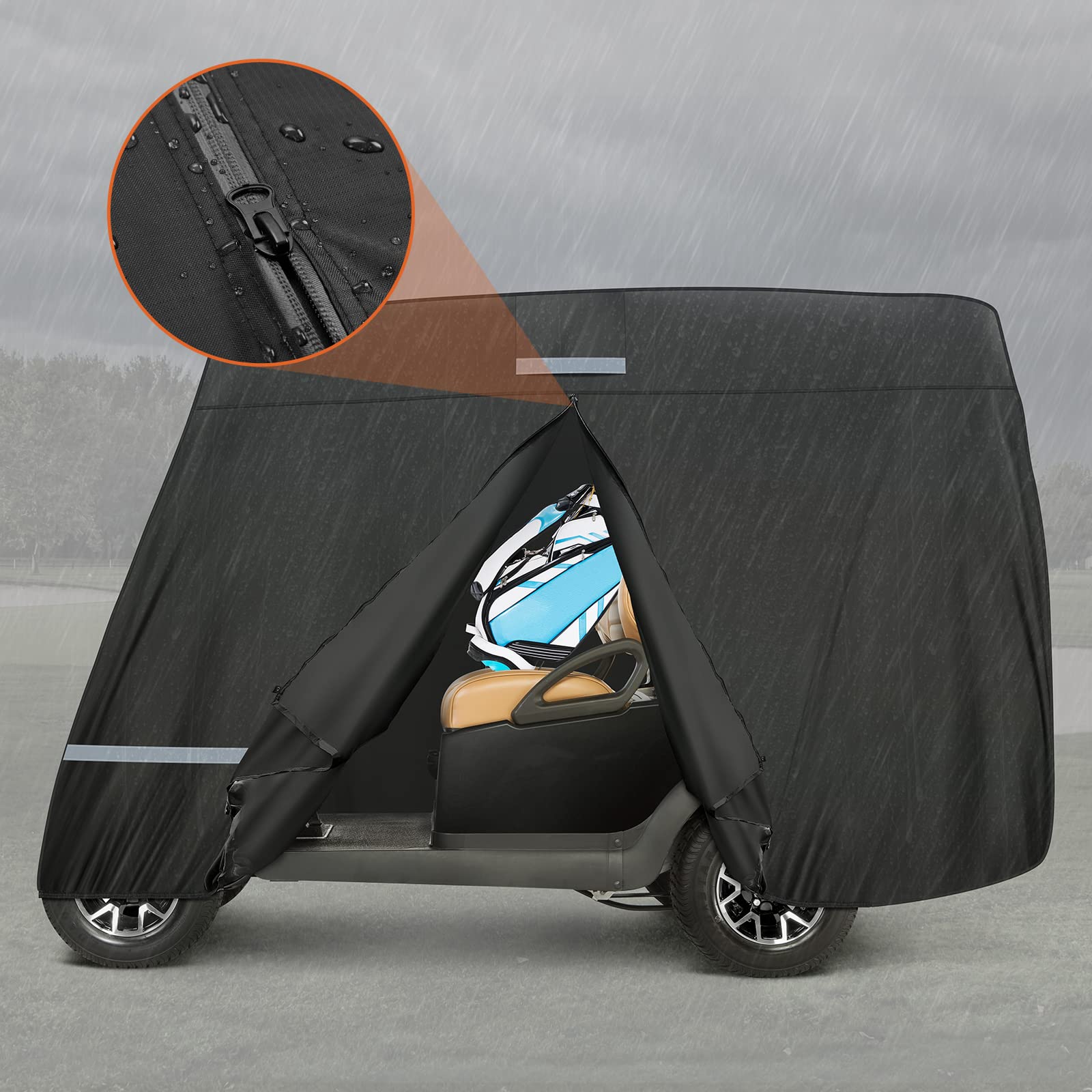Photo of Golf Cart Cover 2 Passenger/ 4 Passenger for EZGO/ Club Car/ Drive/ ICON by Kemimoto - Premium for UTVs / Side by Sides