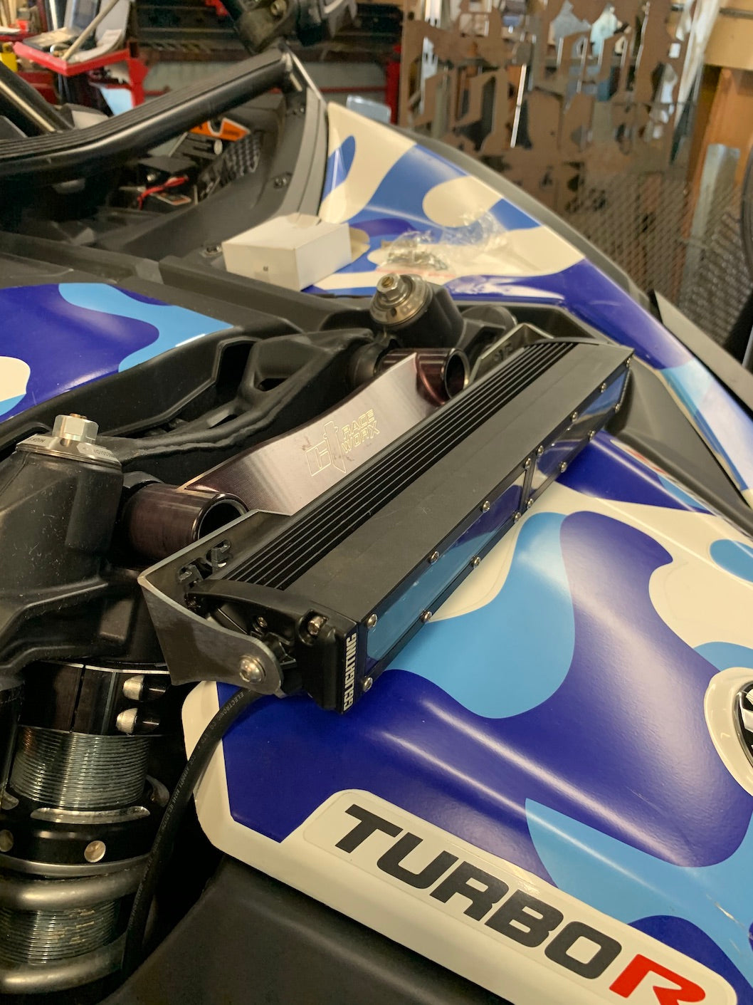 Photo of Can-Am X3 12” LED Bar Shock Tower Mount Made In USA by GGLighting - Premium Vehicle Mount for UTVs / Side by Sides