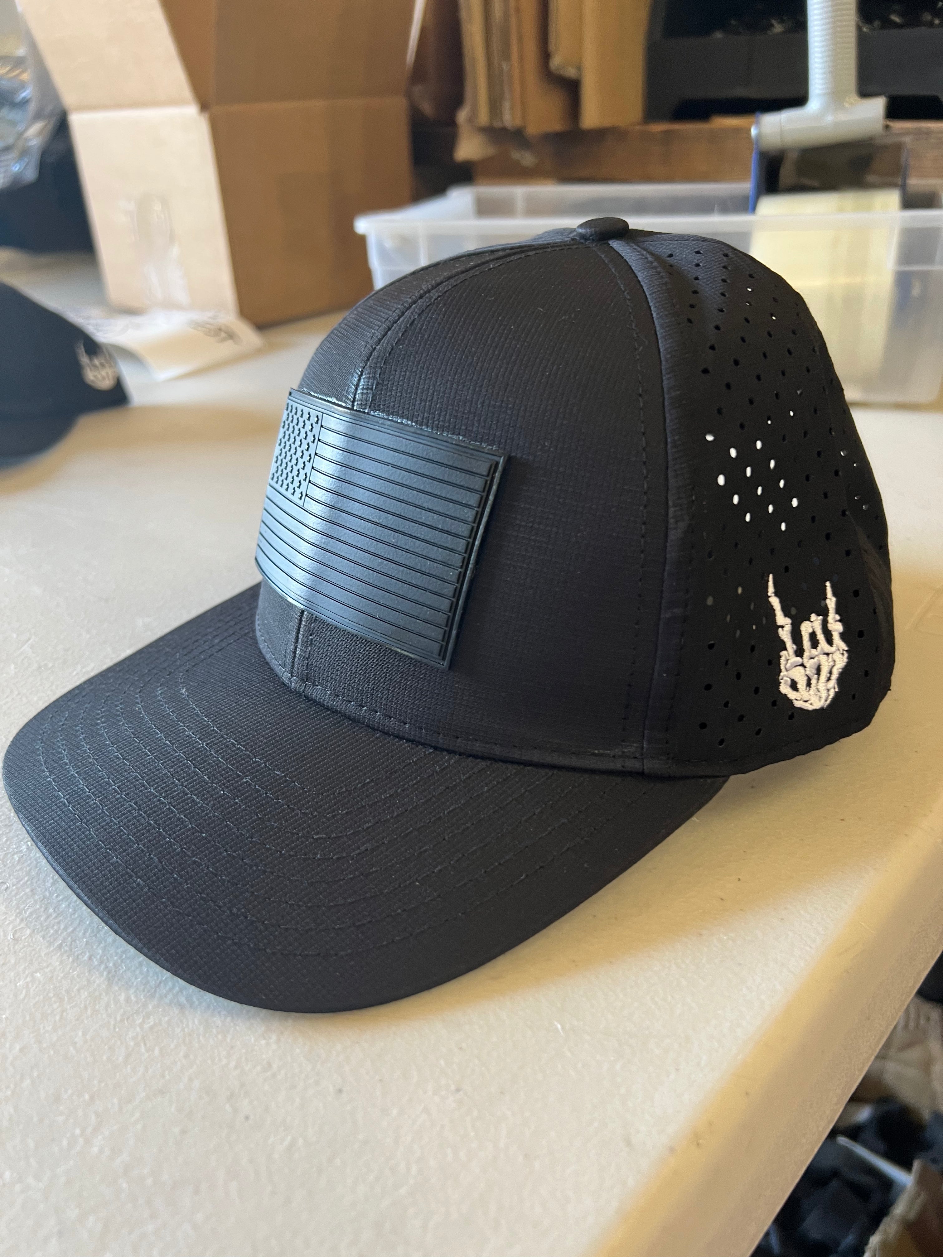 Photo of Old Glory Blacked Out Curved Performance Hat by Bad Flag Store - Premium Hats for UTVs / Side by Sides