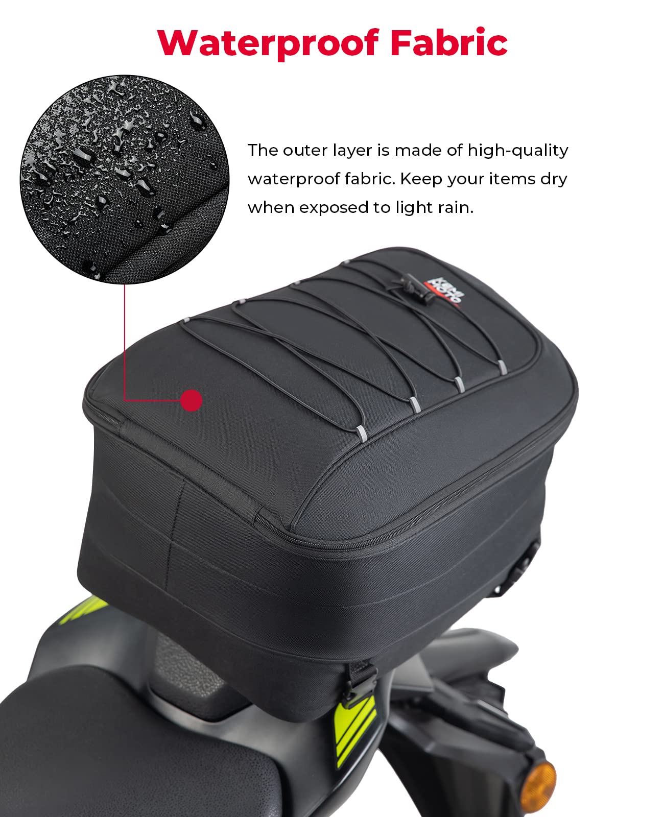 Photo of 22L-30L Motorcycle Tail Bag by Kemimoto - Premium for UTVs / Side by Sides