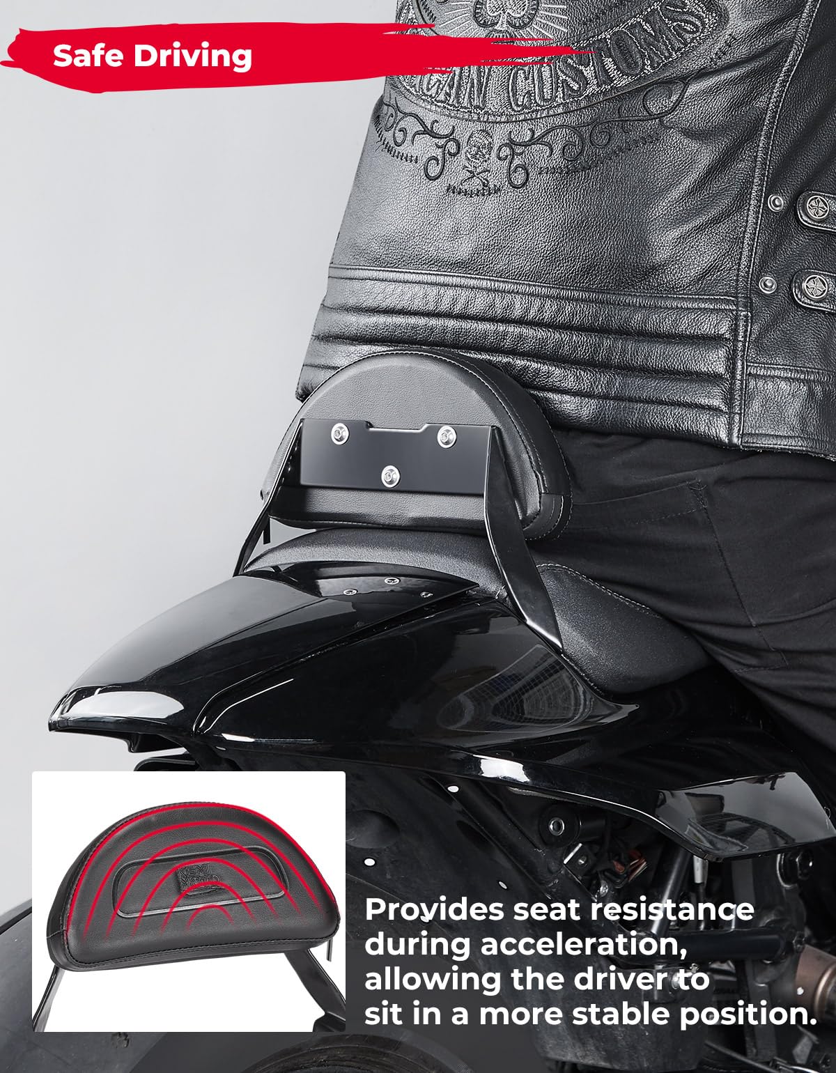 Photo of Sissy Bar Rider Backrest Designed for Sportster S RH1250 2021-2023 by Kemimoto - Premium for UTVs / Side by Sides