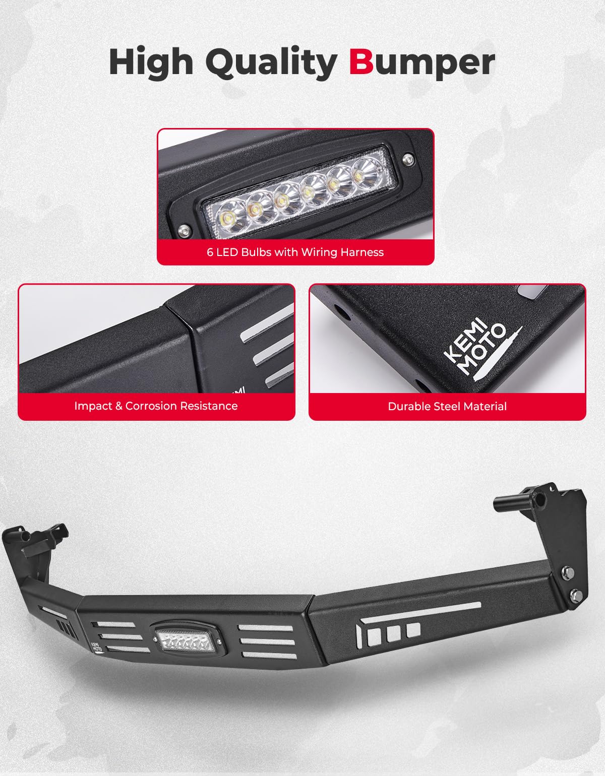 Photo of Rear Bumper for Pioneer 1000 1000-6 2016-2025 by Kemimoto - Premium for UTVs / Side by Sides