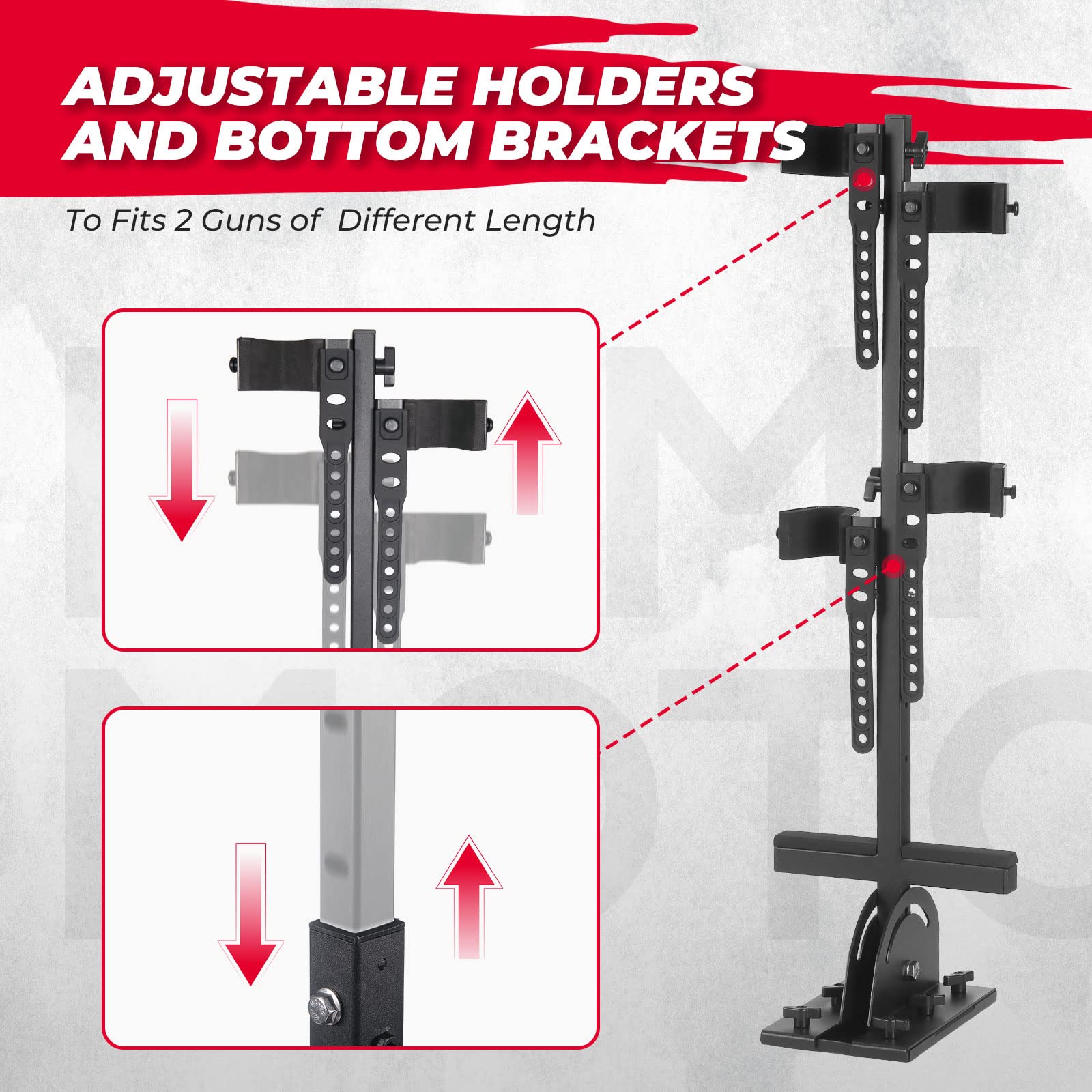 Photo of UTV Shotgun Holder, Floor Vertical Mount Holder by Kemimoto - Premium for UTVs / Side by Sides