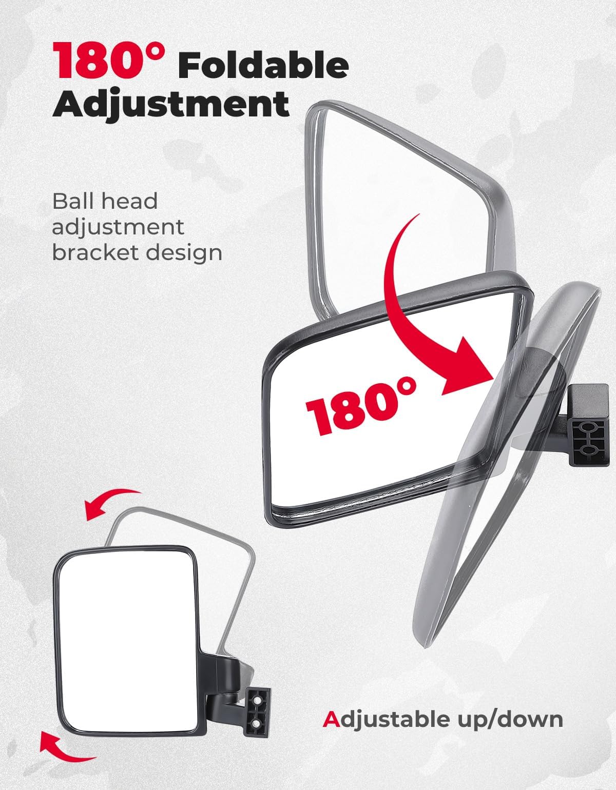 Photo of No-Drill Golf Cart Side Mirrors for EZGO, Club Car, Drive2, ICON by Kemimoto - Premium for UTVs / Side by Sides