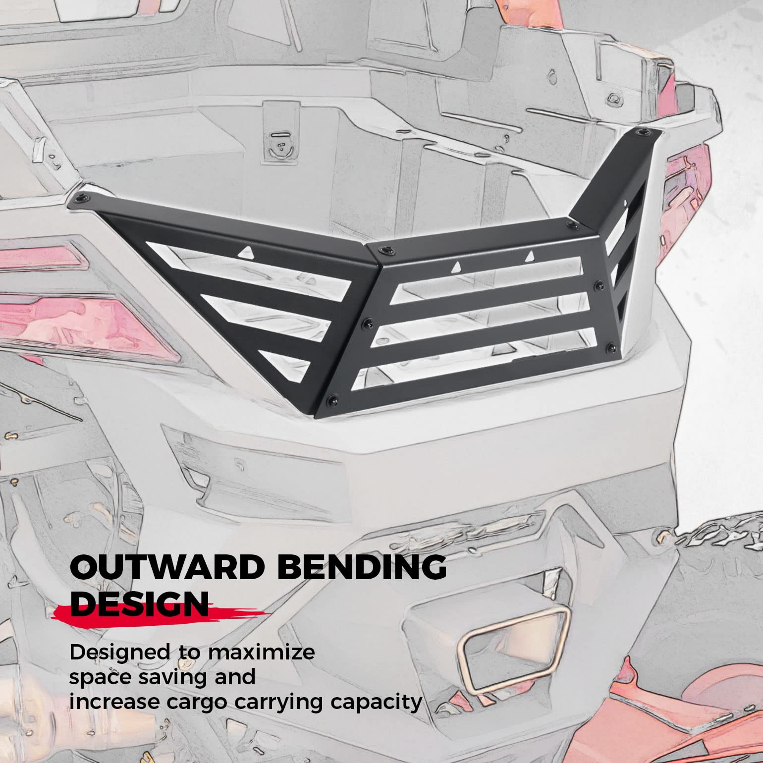 Photo of Rear Cargo Bed Extender Tailgate for Polaris RZR Pro R/4 2022-2024 by Kemimoto - Premium for UTVs / Side by Sides