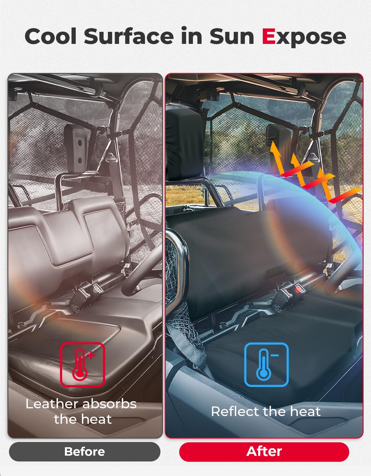 Photo of Seat Covers for Pioneer 700 700-4 2014-2024 (Black) by Kemimoto - Premium for UTVs / Side by Sides