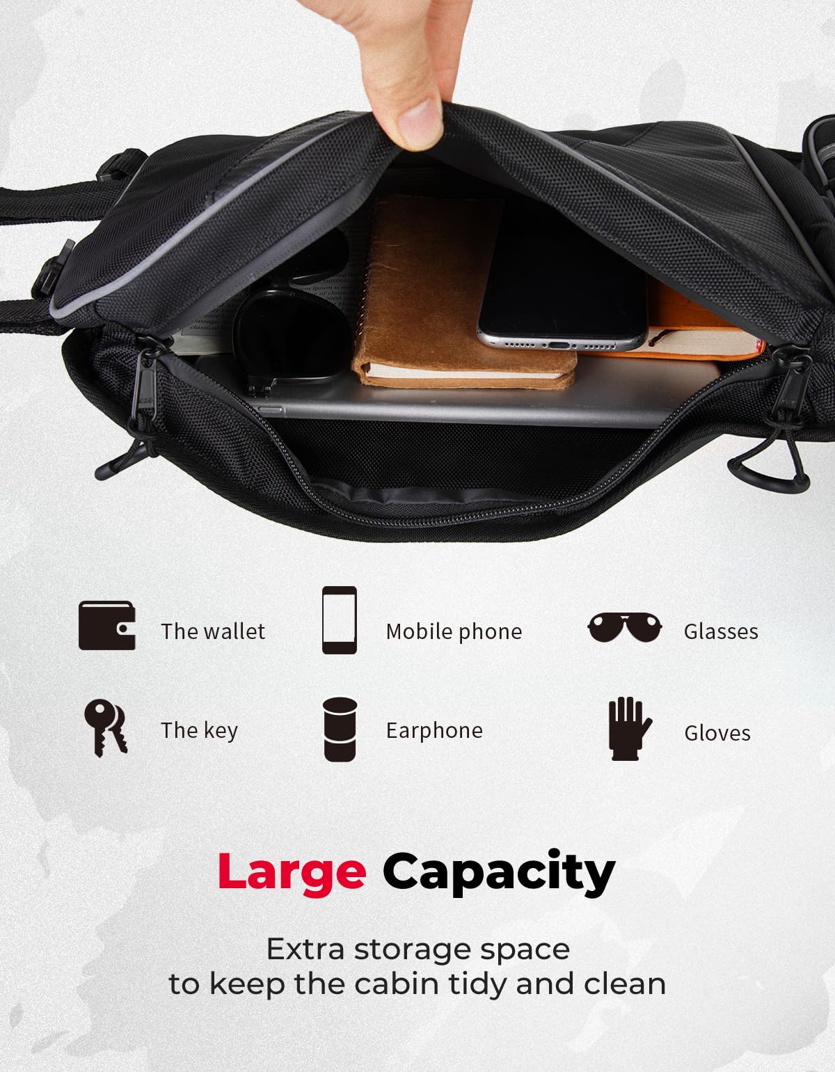 Photo of Overhead Storage Bag for Pioneer 1000 3P 6P/Polaris RZR XP 4 1000/Uforce 1000 by Kemimoto - Premium for UTVs / Side by Sides