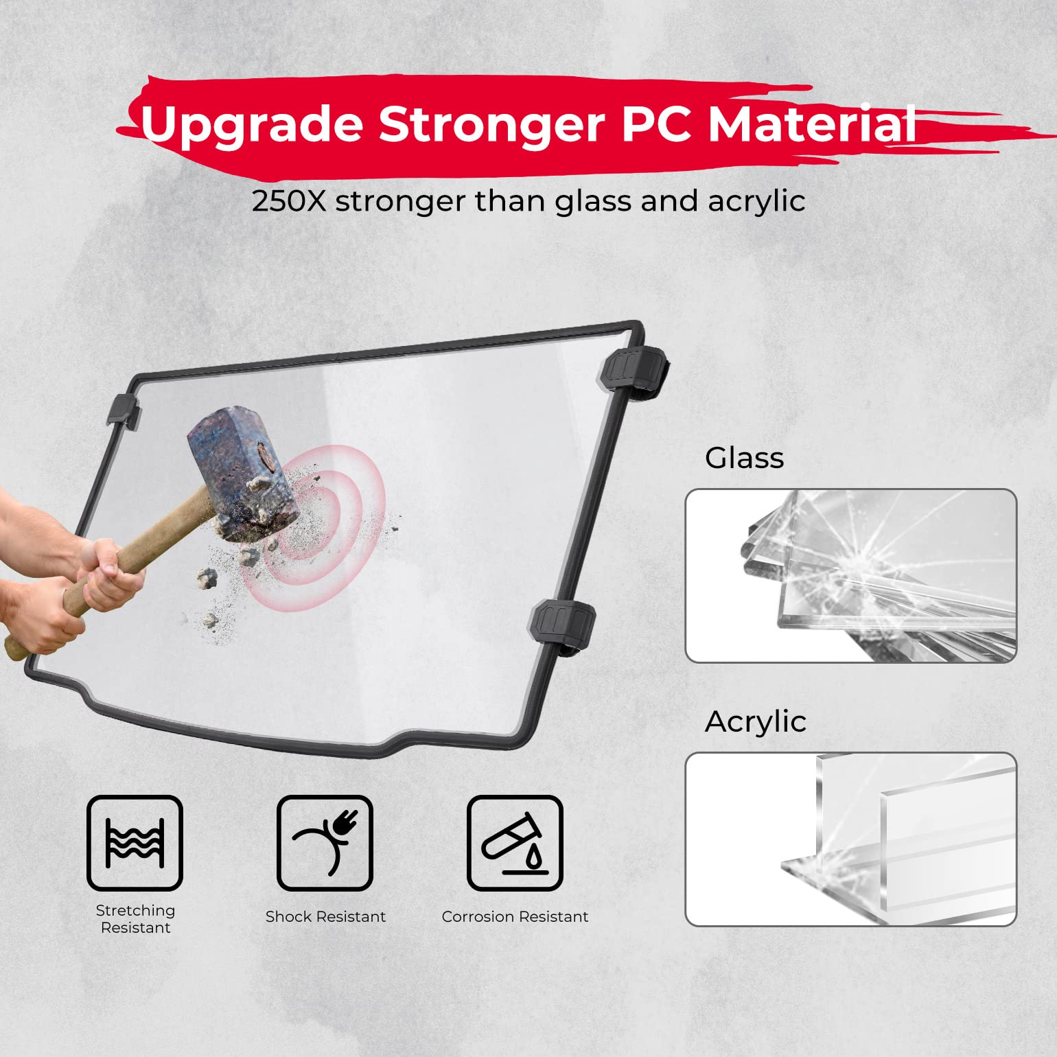 Photo of Kemimoto Front Full Windshield for Ranger Midsize 500 570 2015-2022 by Kemimoto - Premium for UTVs / Side by Sides