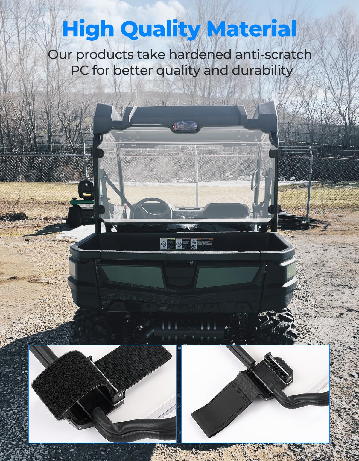 Photo of Rear Windshield for John Deere Gator XUV / RSX by Kemimoto - Premium for UTVs / Side by Sides