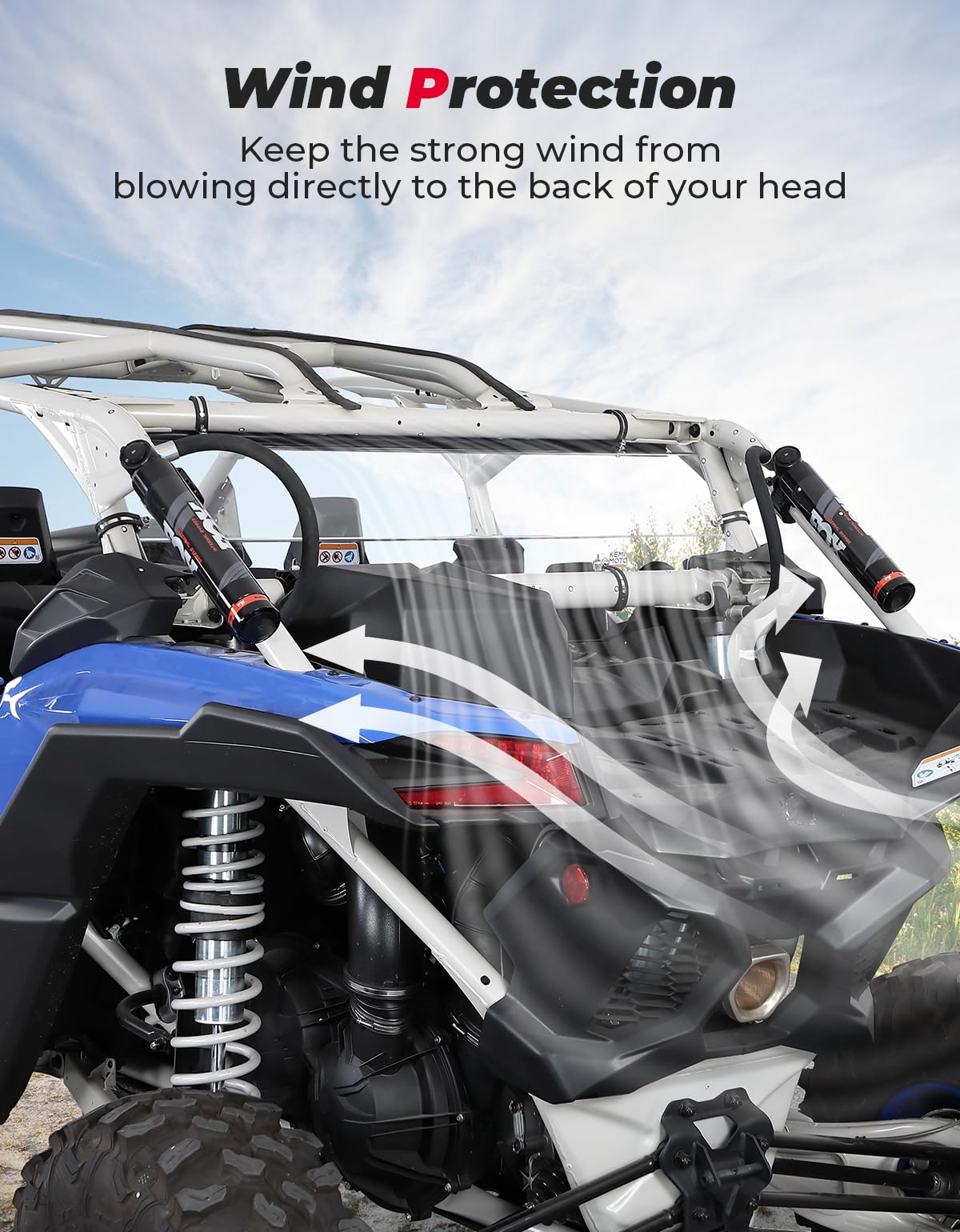 Photo of Upgraded Sealing Rear Windshield for Can-Am Maverick X3/ X3 MAX by Kemimoto - Premium for UTVs / Side by Sides