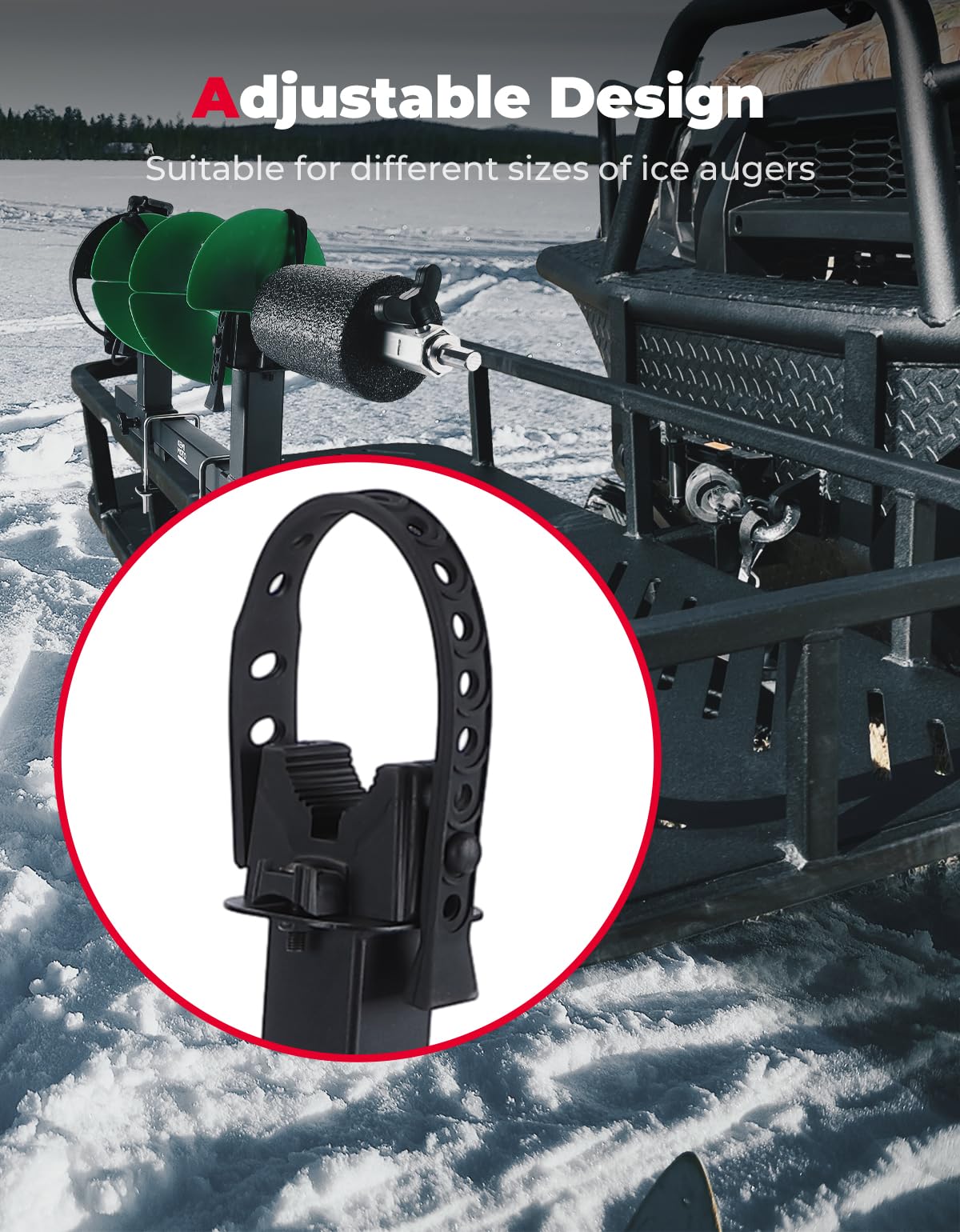 Photo of UTV ATV Tool Holder Universal U-Bolt for 0.79in-1.77in Square Tube by Kemimoto - Premium for UTVs / Side by Sides