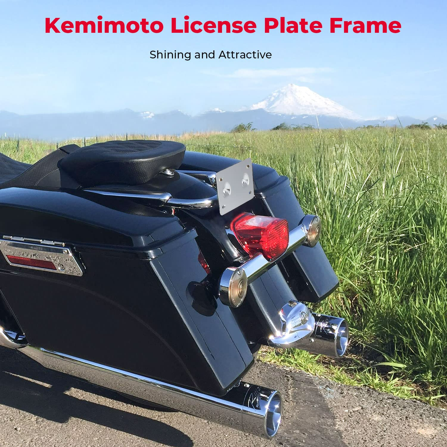 Photo of License Plate Brackets Fit For Harley by Kemimoto - Premium for UTVs / Side by Sides
