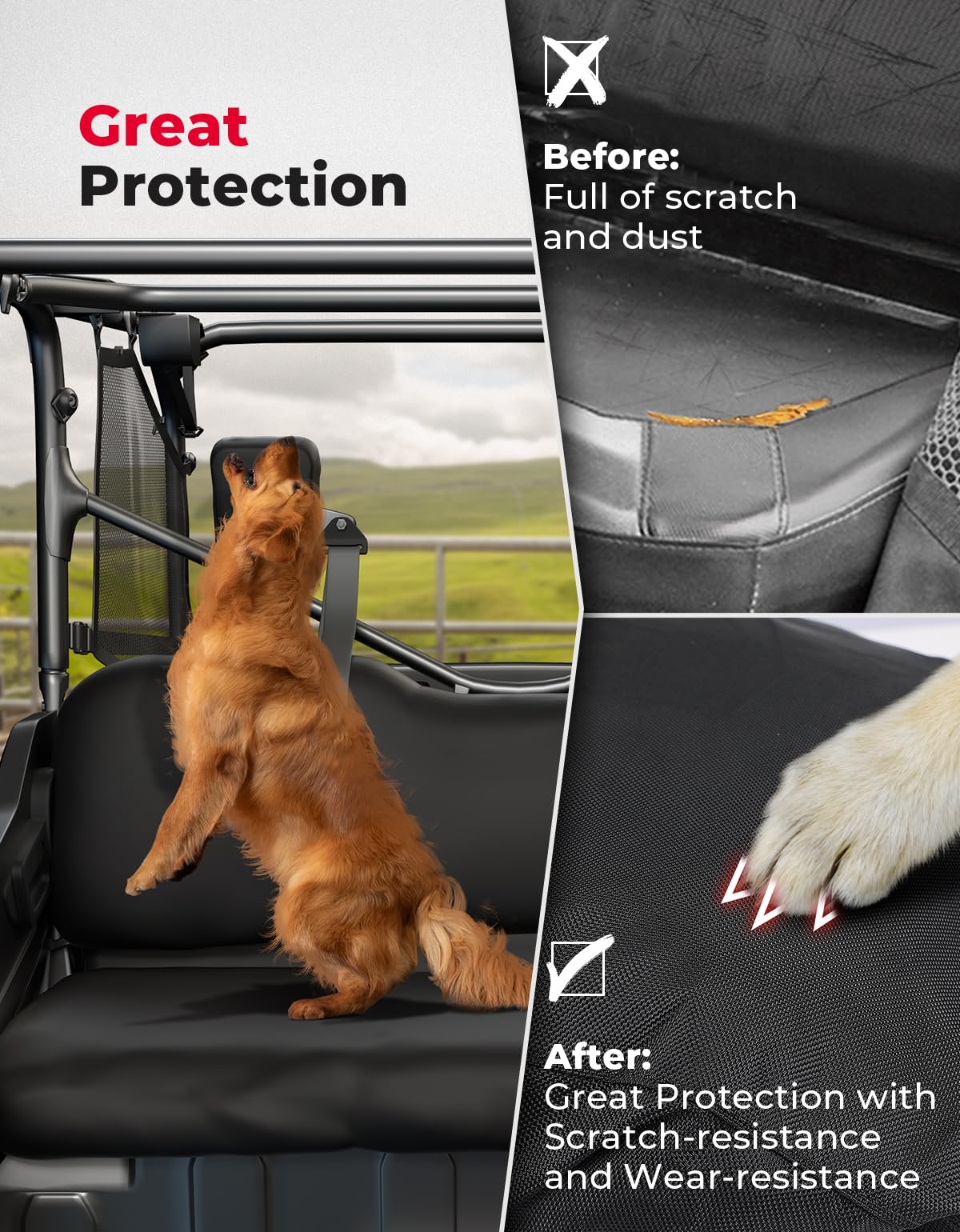 Photo of Upgraded Seat Covers for Pioneer 1000 1000-5/1000-6 by Kemimoto - Premium for UTVs / Side by Sides