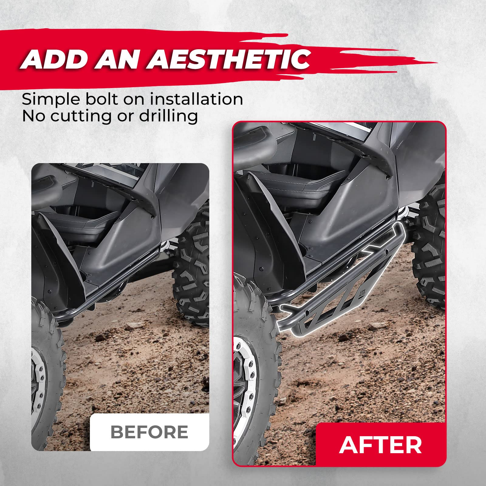 Photo of Nerf Bars Rock Sliders For CFMOTO ZForce 950 by Kemimoto - Premium for UTVs / Side by Sides