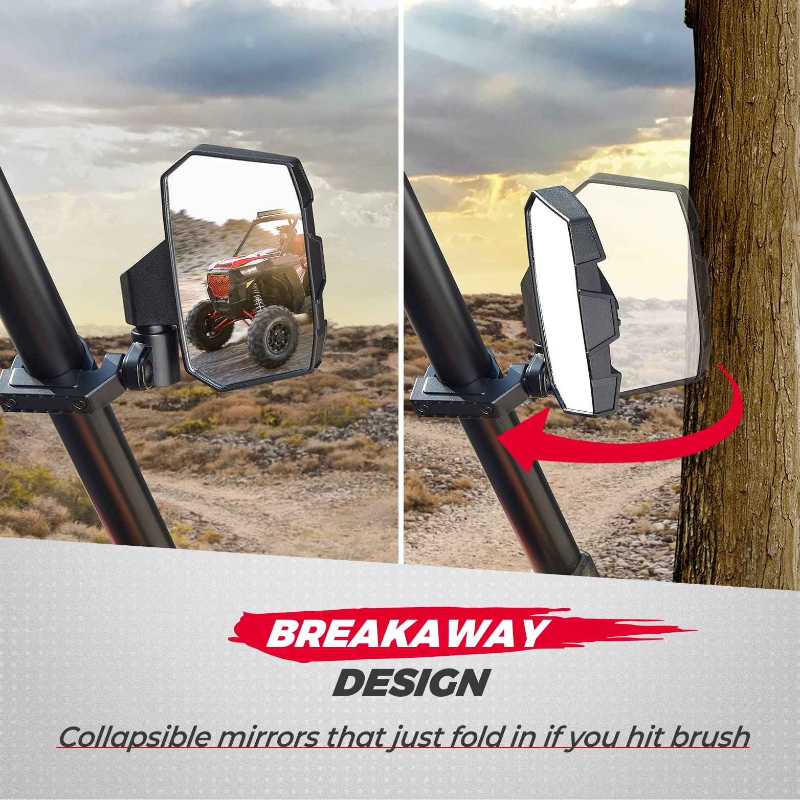 Photo of UTV Side Mirrors for Yamaha Rhino by Kemimoto - Premium for UTVs / Side by Sides