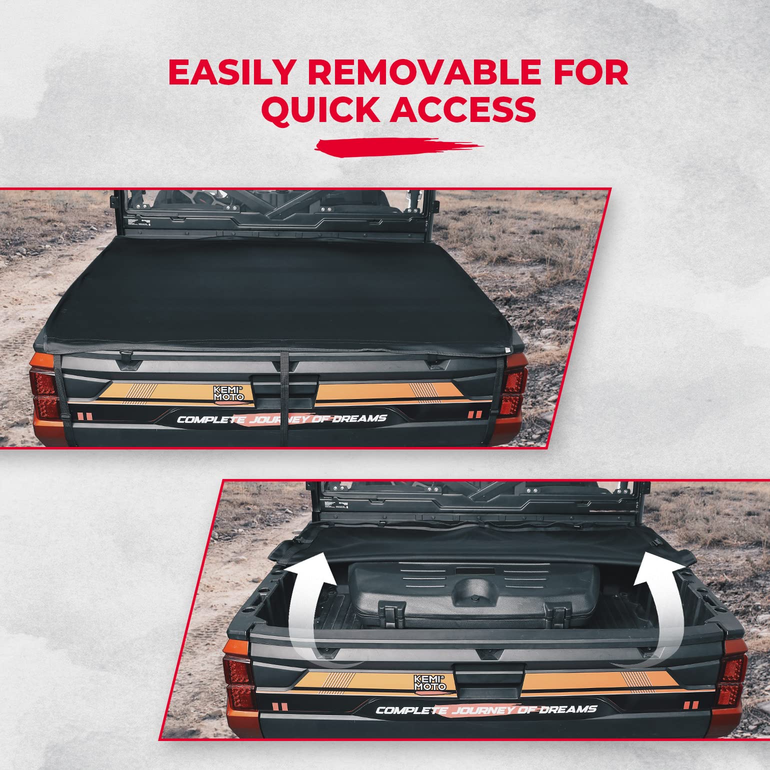 Photo of UTV Cargo Bed Cover for Polaris Ranger XP 1000 / Crew by Kemimoto - Premium for UTVs / Side by Sides