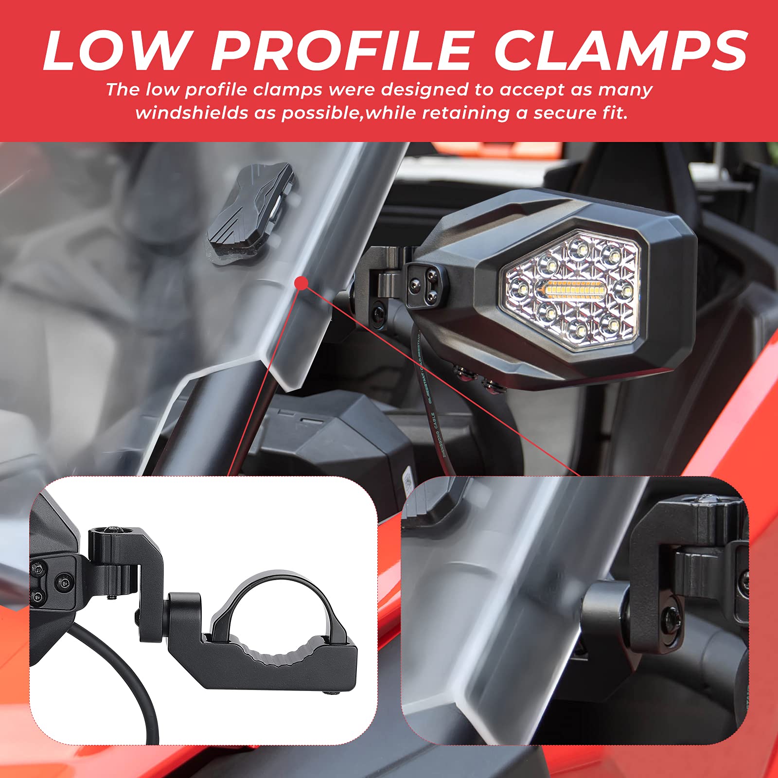 Photo of UTV LED Lighted Side Mirrors with Flowing Turn Signal for Polaris RZR XP 900 by Kemimoto - Premium for UTVs / Side by Sides