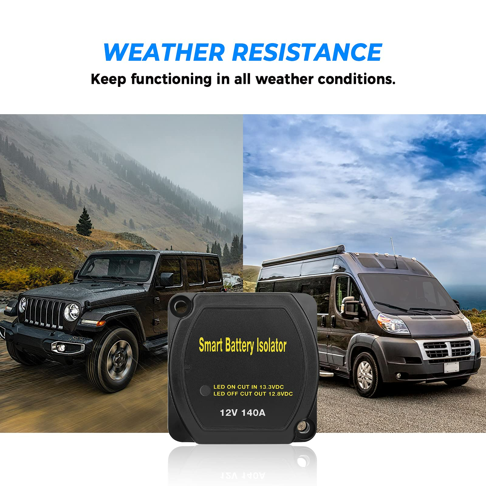 Photo of Kemimoto 12V 140A Dual Battery Waterproof Voltage Sensitive Relay by Kemimoto - Premium for UTVs / Side by Sides